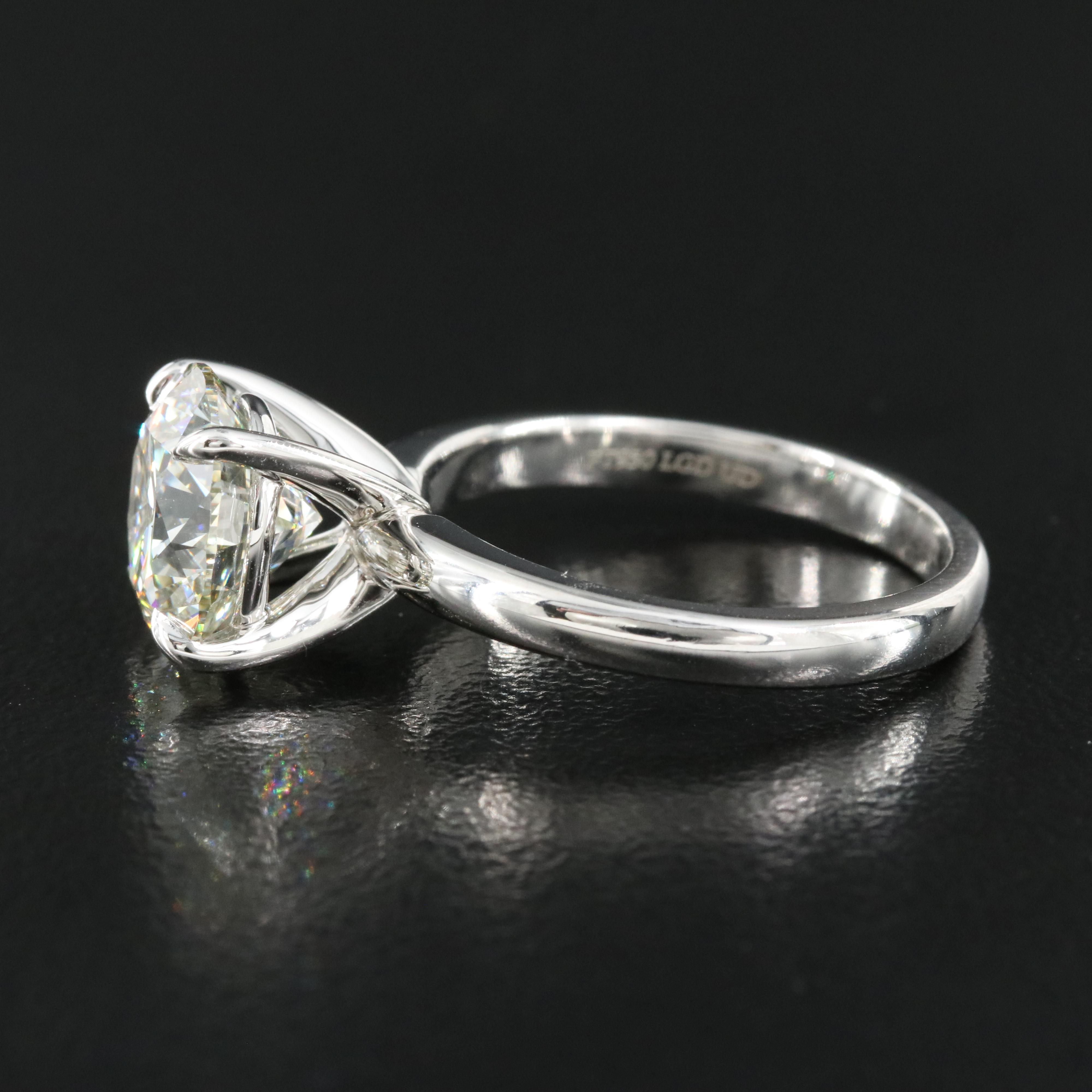 Platinum 3.69 CT Lab Grown Diamond Solitaire Ring