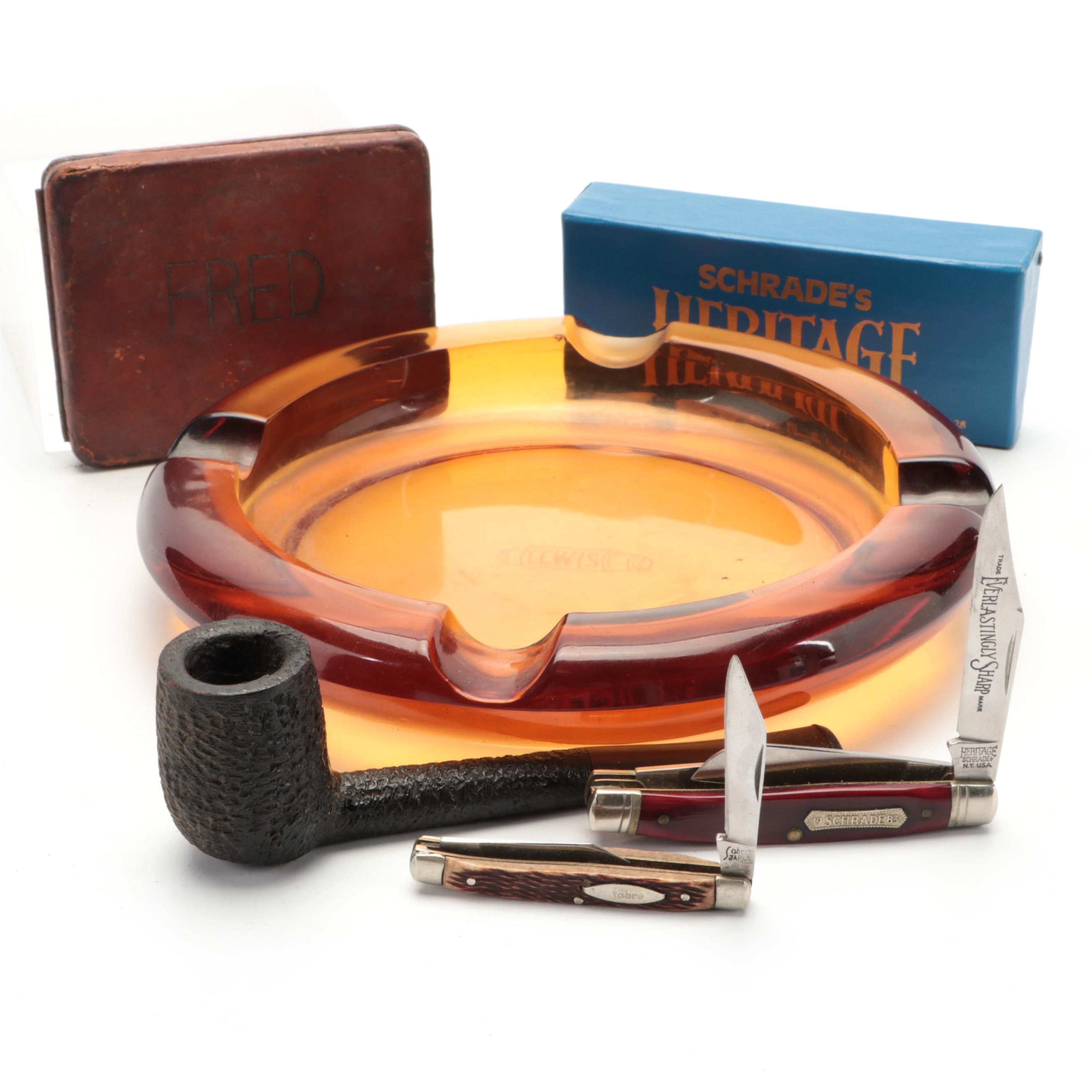 Sasieni Tobacco Pipe with Other Smoking Collectibiles and More