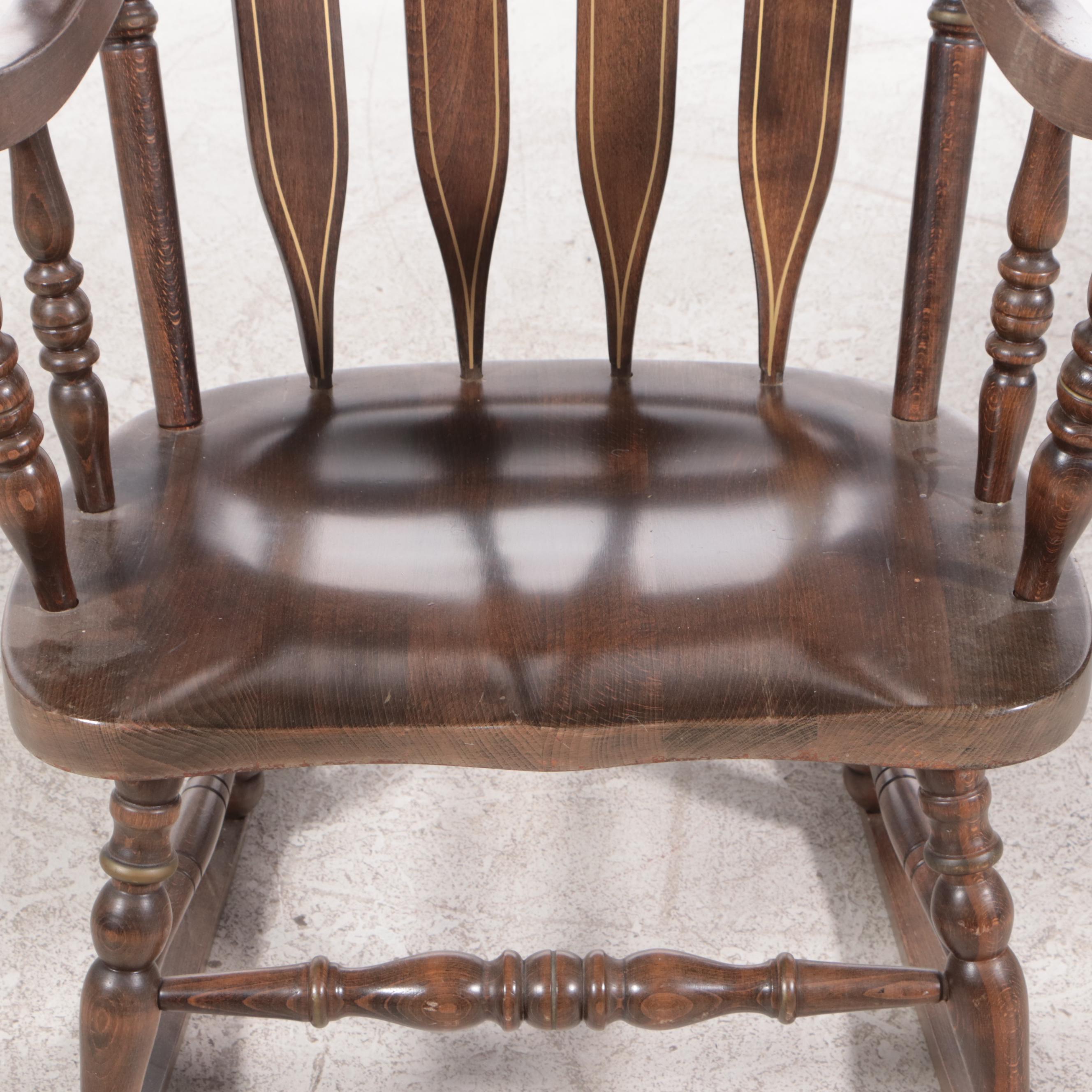 American Colonial Style Pine Rocking Chair, Mid to Late 20th Century