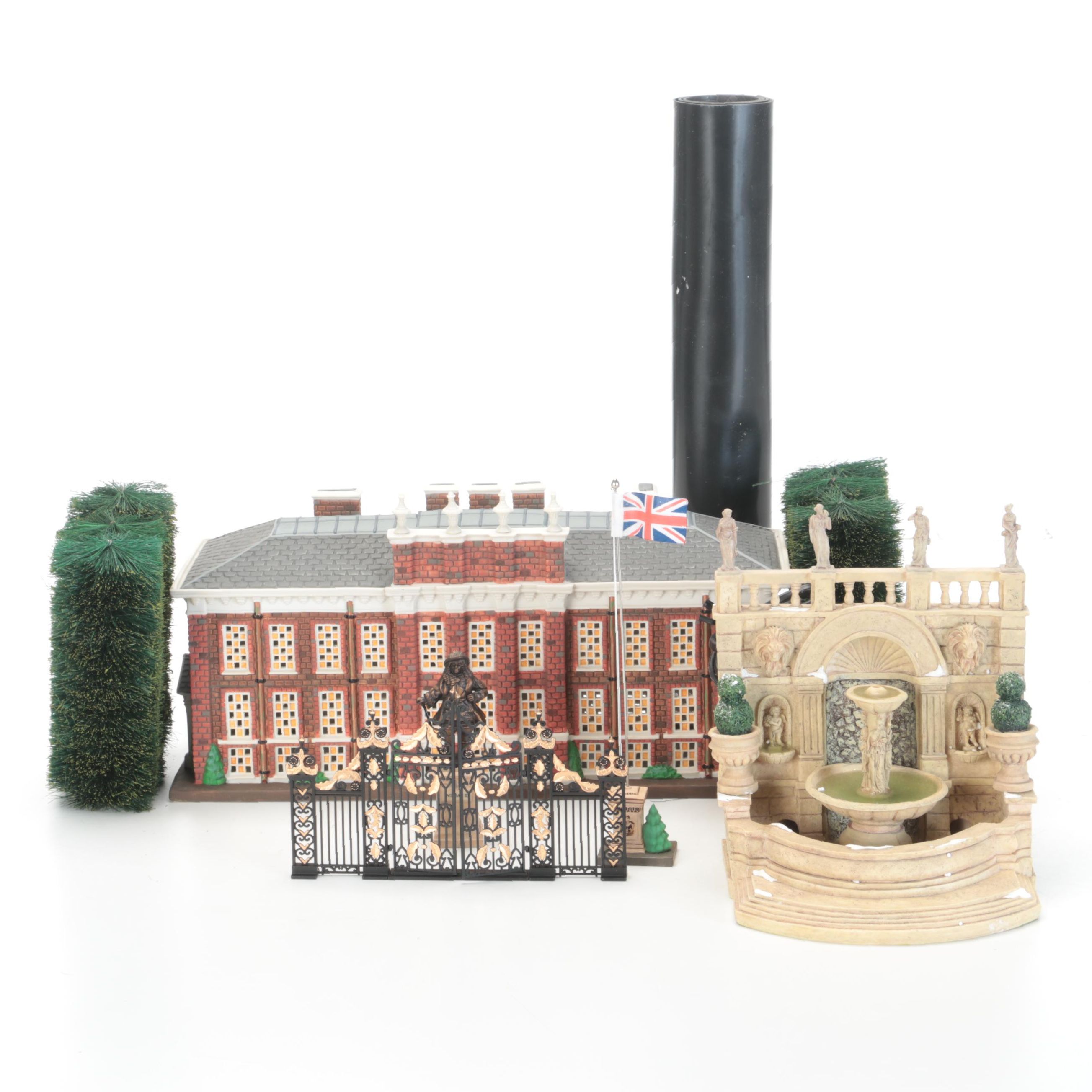 Department 56 Kensington Palace Set with Camden Park Fountain