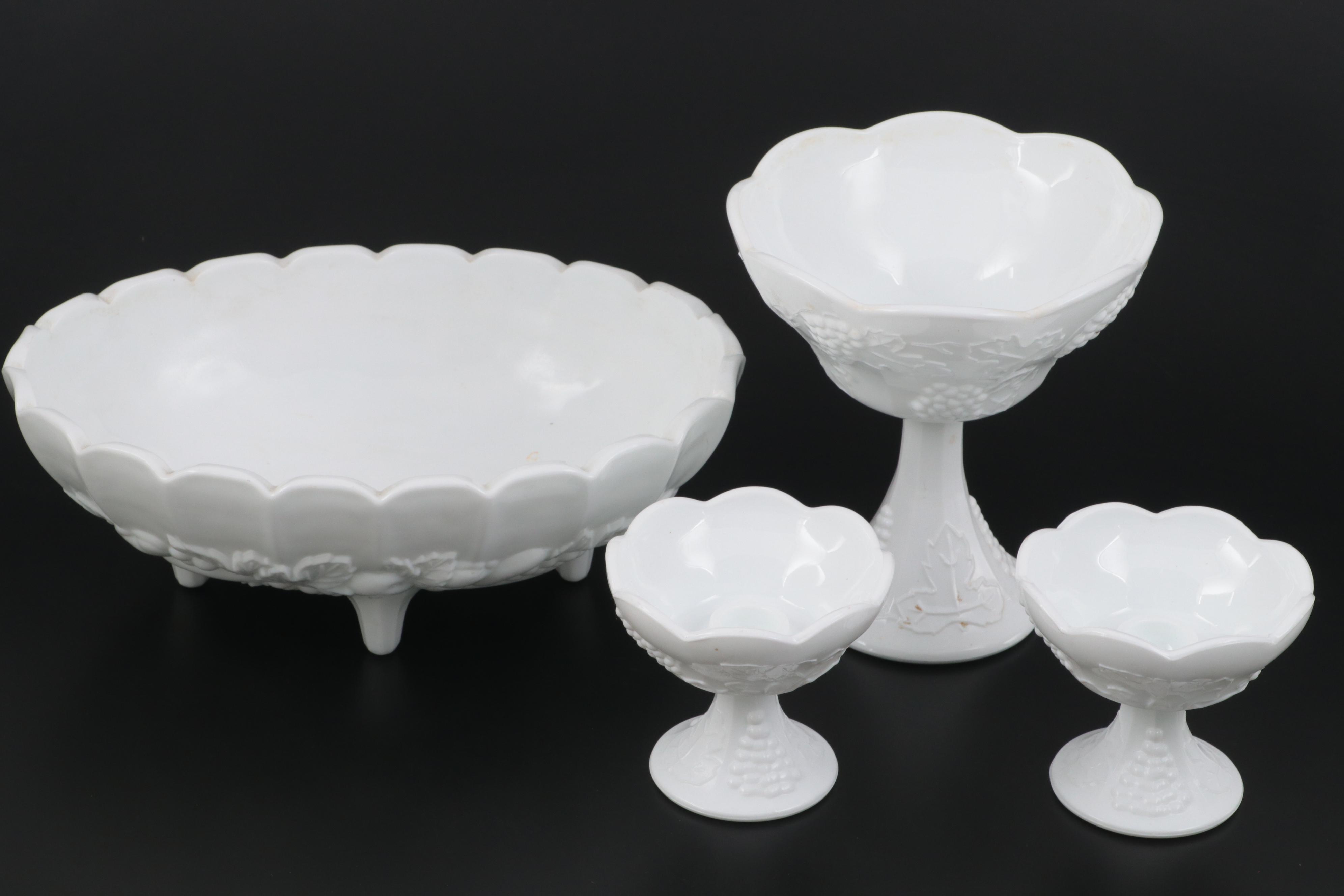 Milk Glass Compote and Candlestick Collection