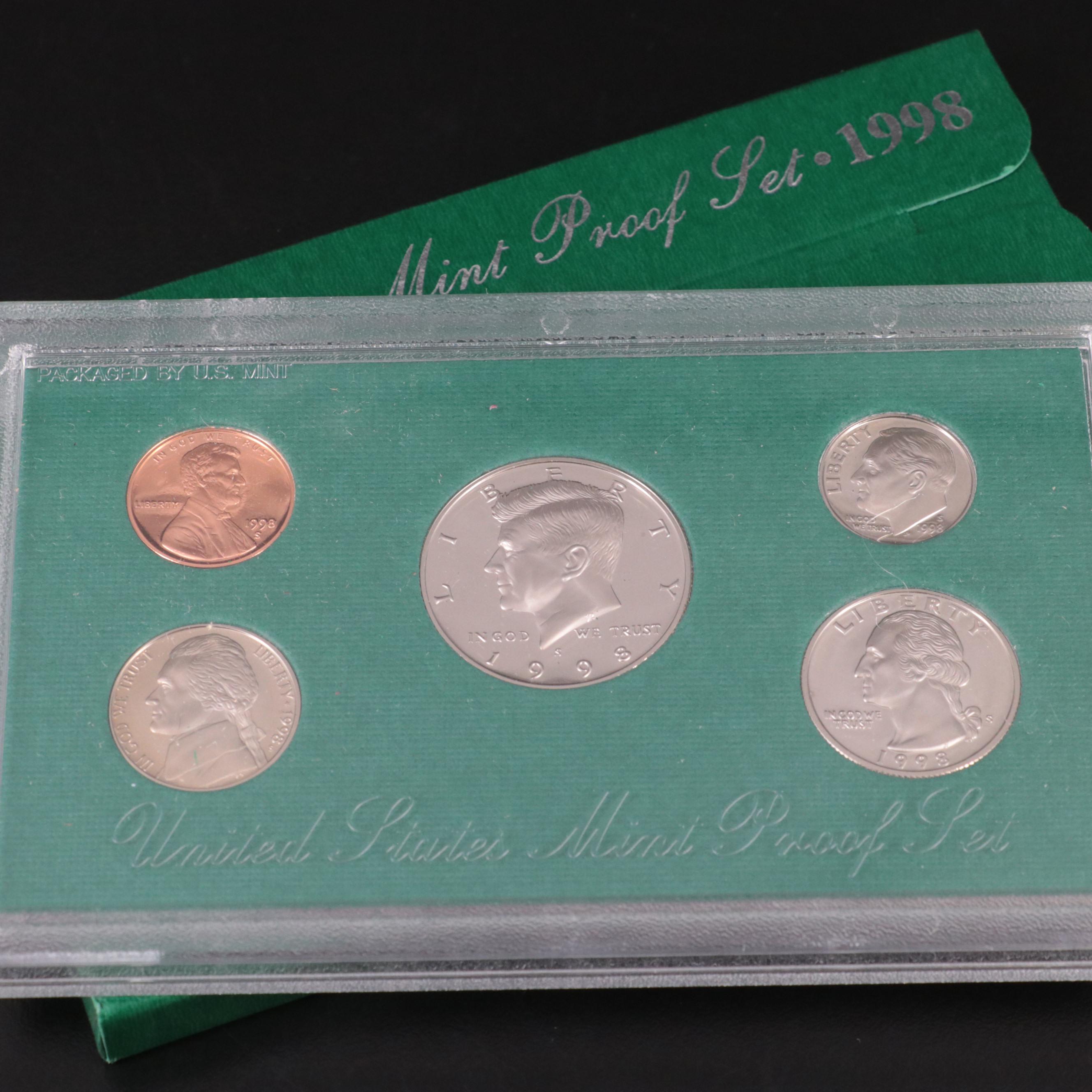 Eighteen U.S. Mint Proof Sets, 1994–1998
