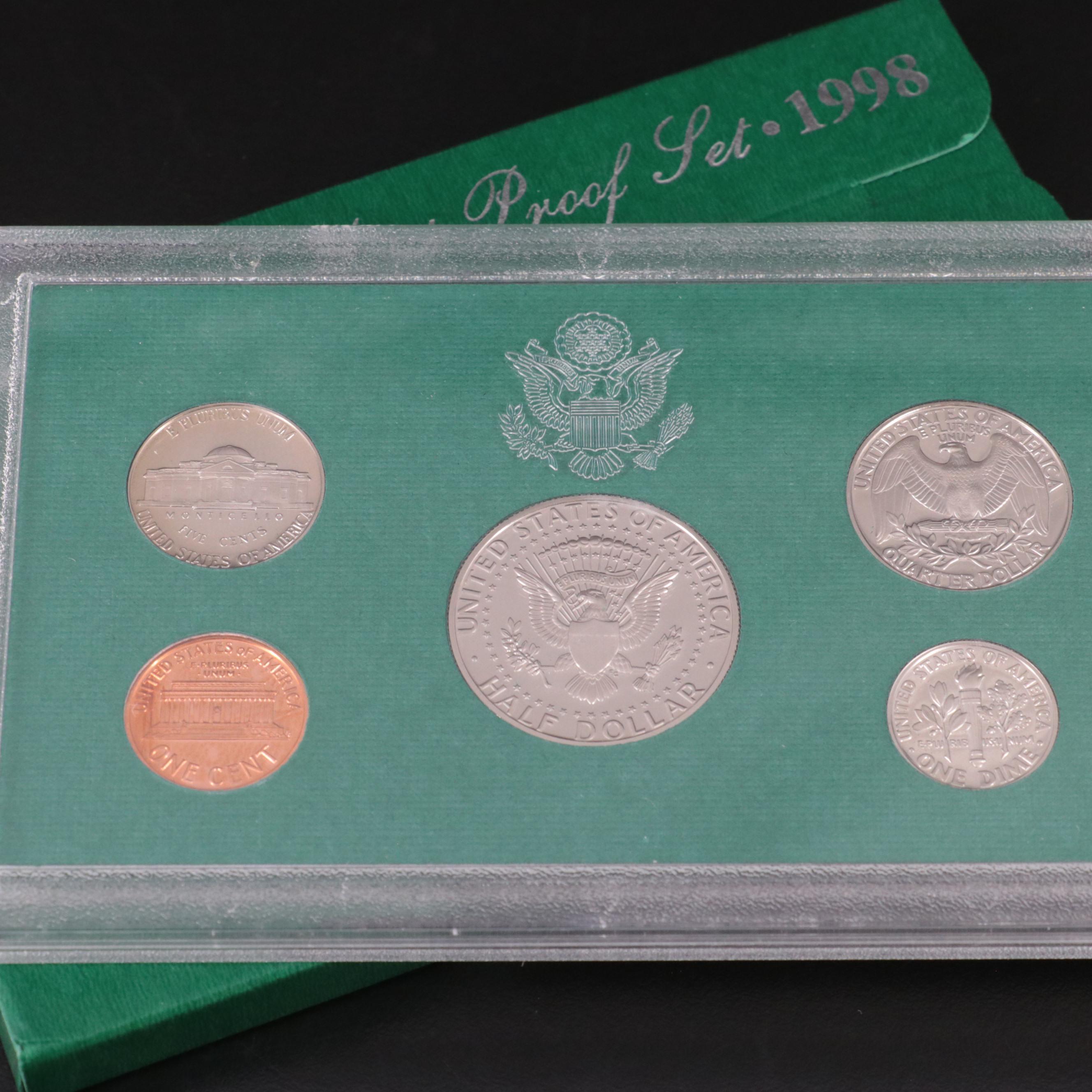 Eighteen U.S. Mint Proof Sets, 1994–1998