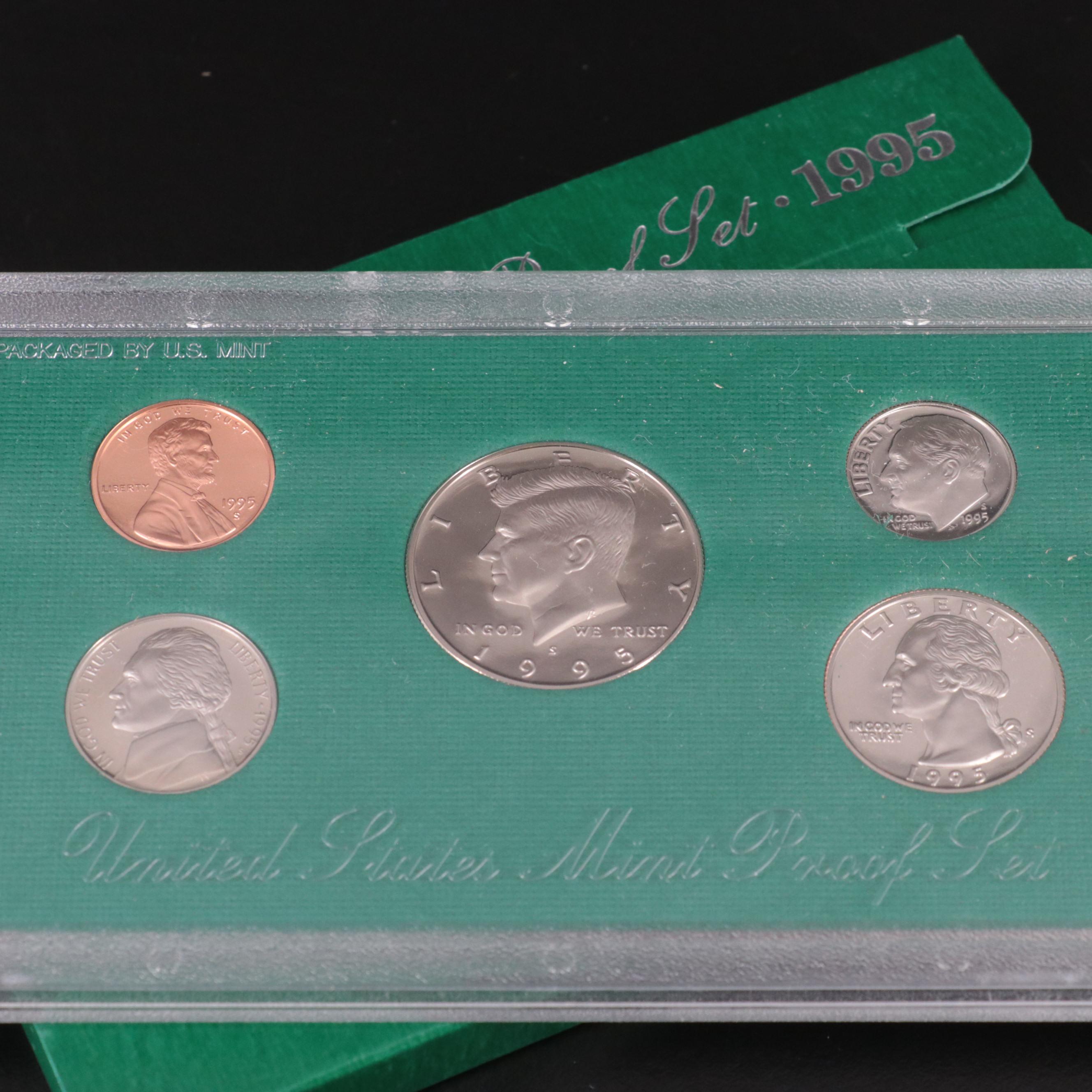 Eighteen U.S. Mint Proof Sets, 1994–1998
