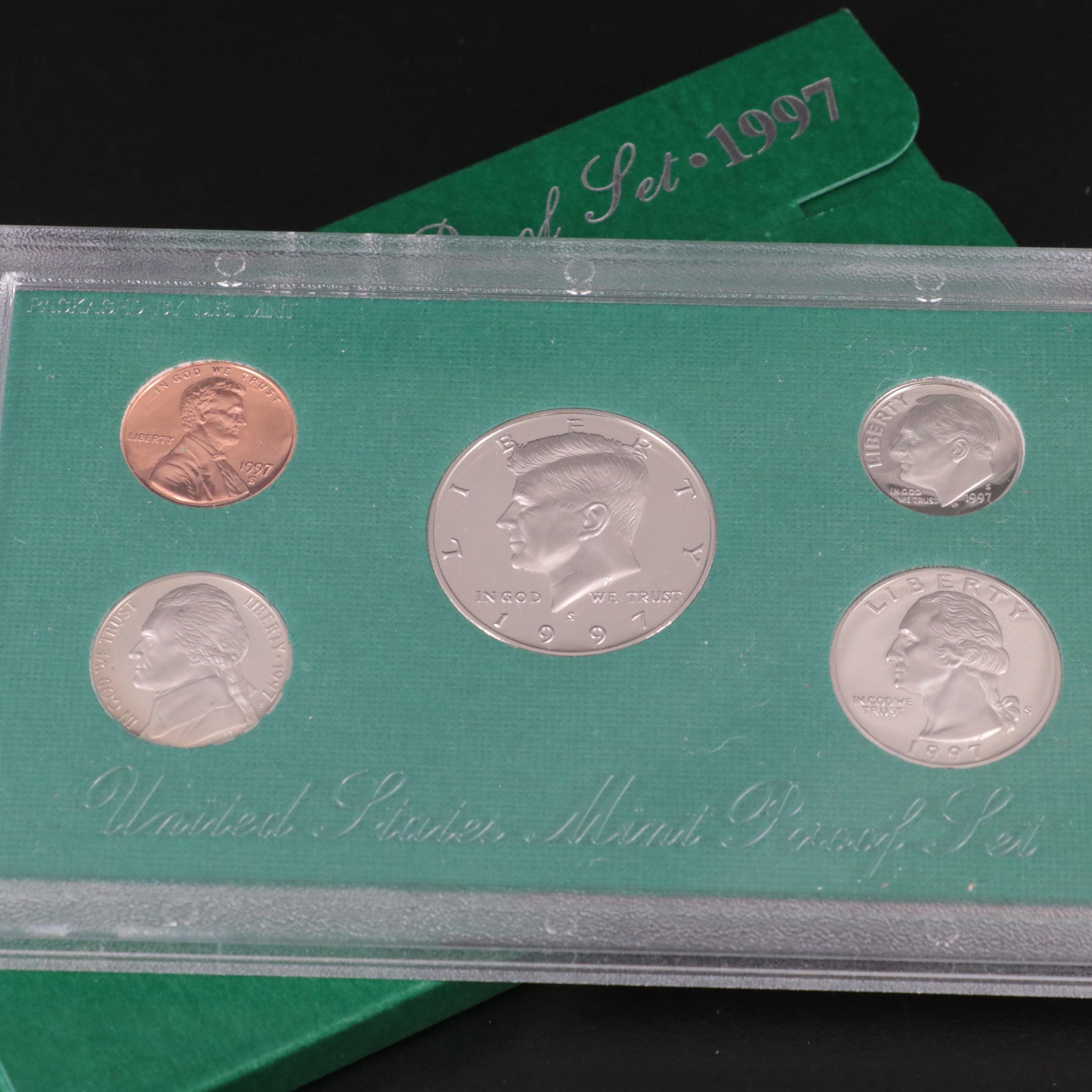 Eighteen U.S. Mint Proof Sets, 1994–1998