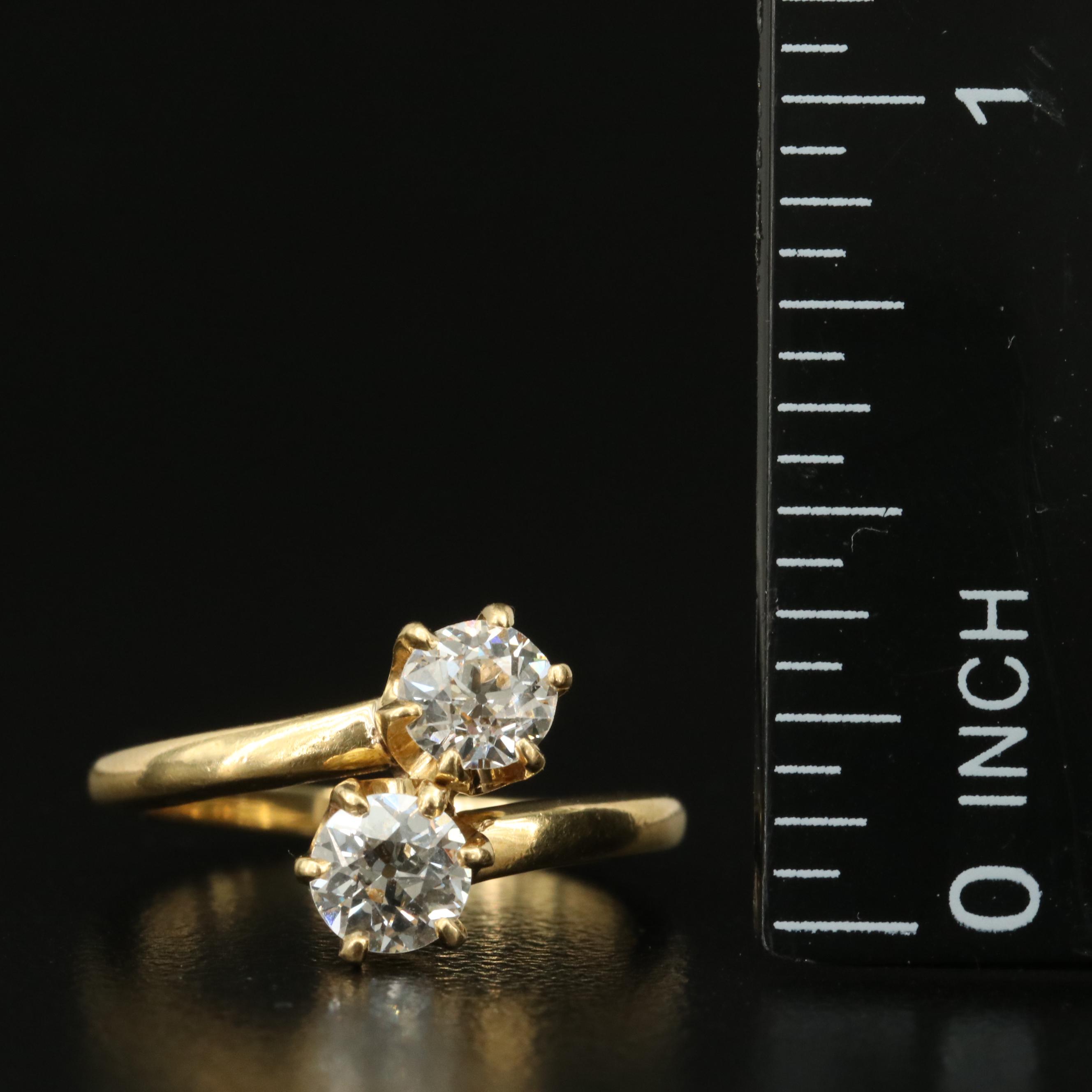 Antique 18K 0.84 CTW Diamond Toi et Moi Ring