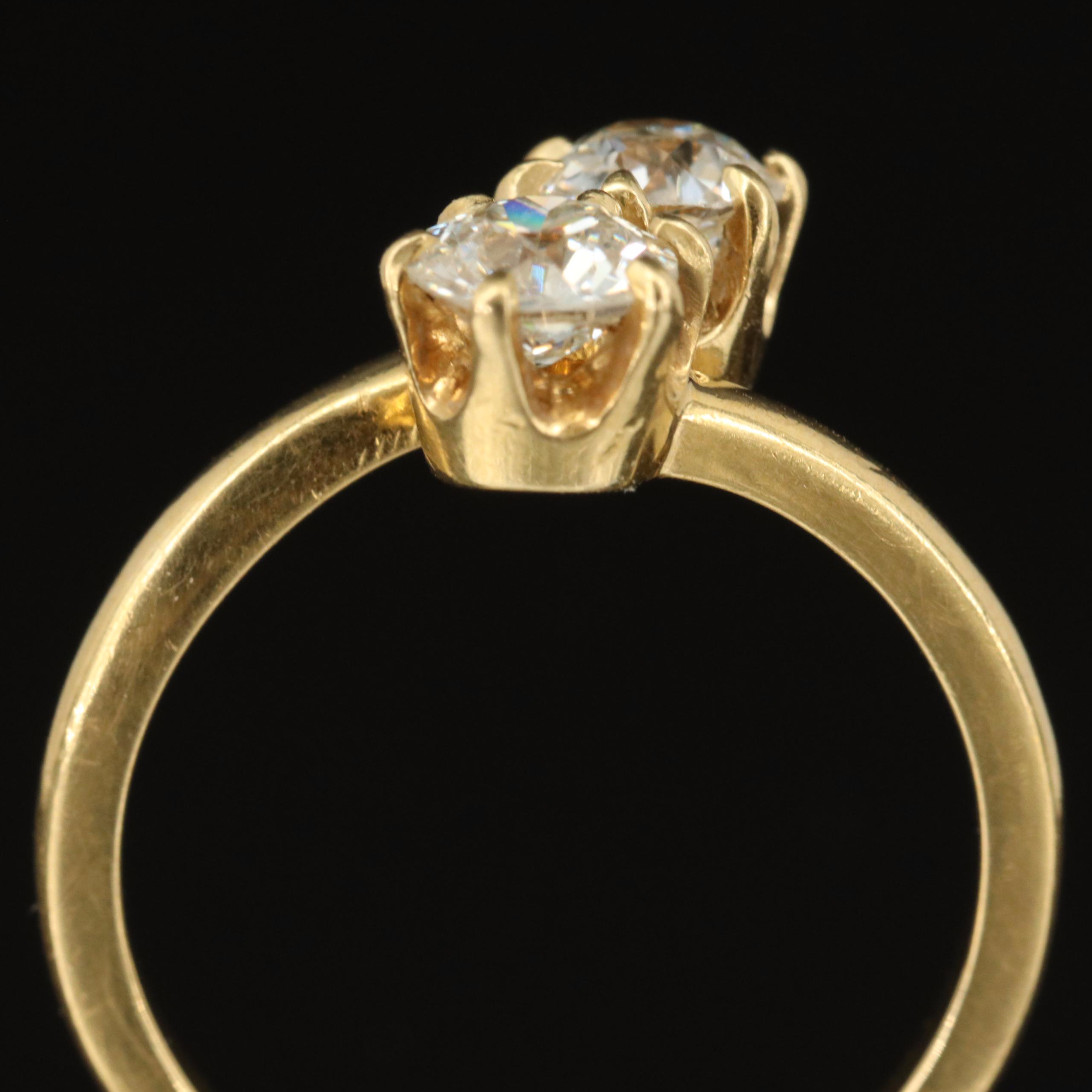 Antique 18K 0.84 CTW Diamond Toi et Moi Ring