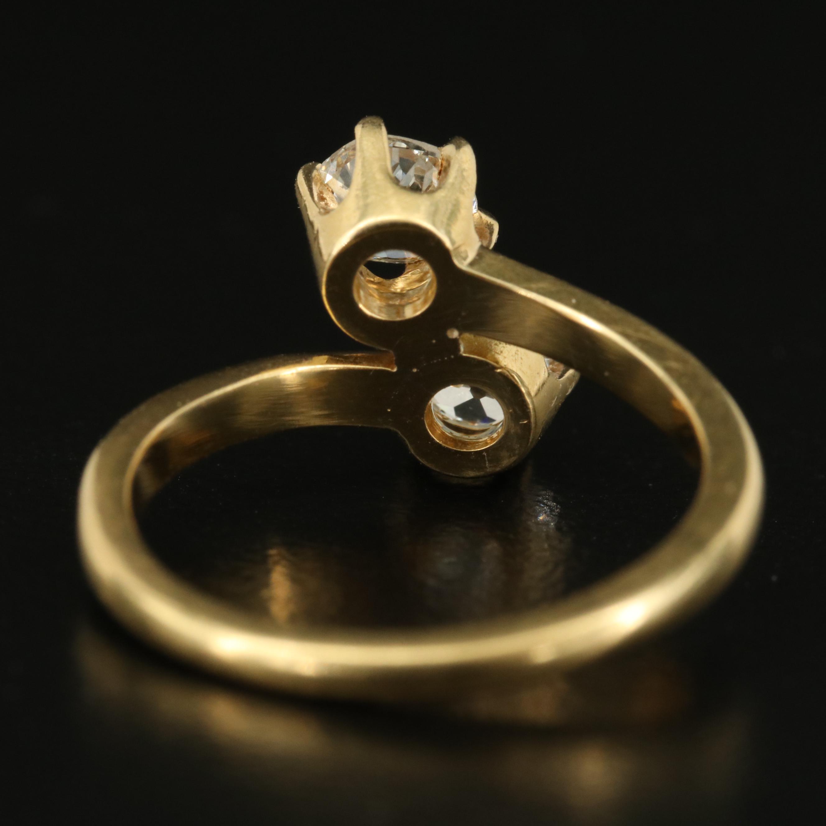 Antique 18K 0.84 CTW Diamond Toi et Moi Ring