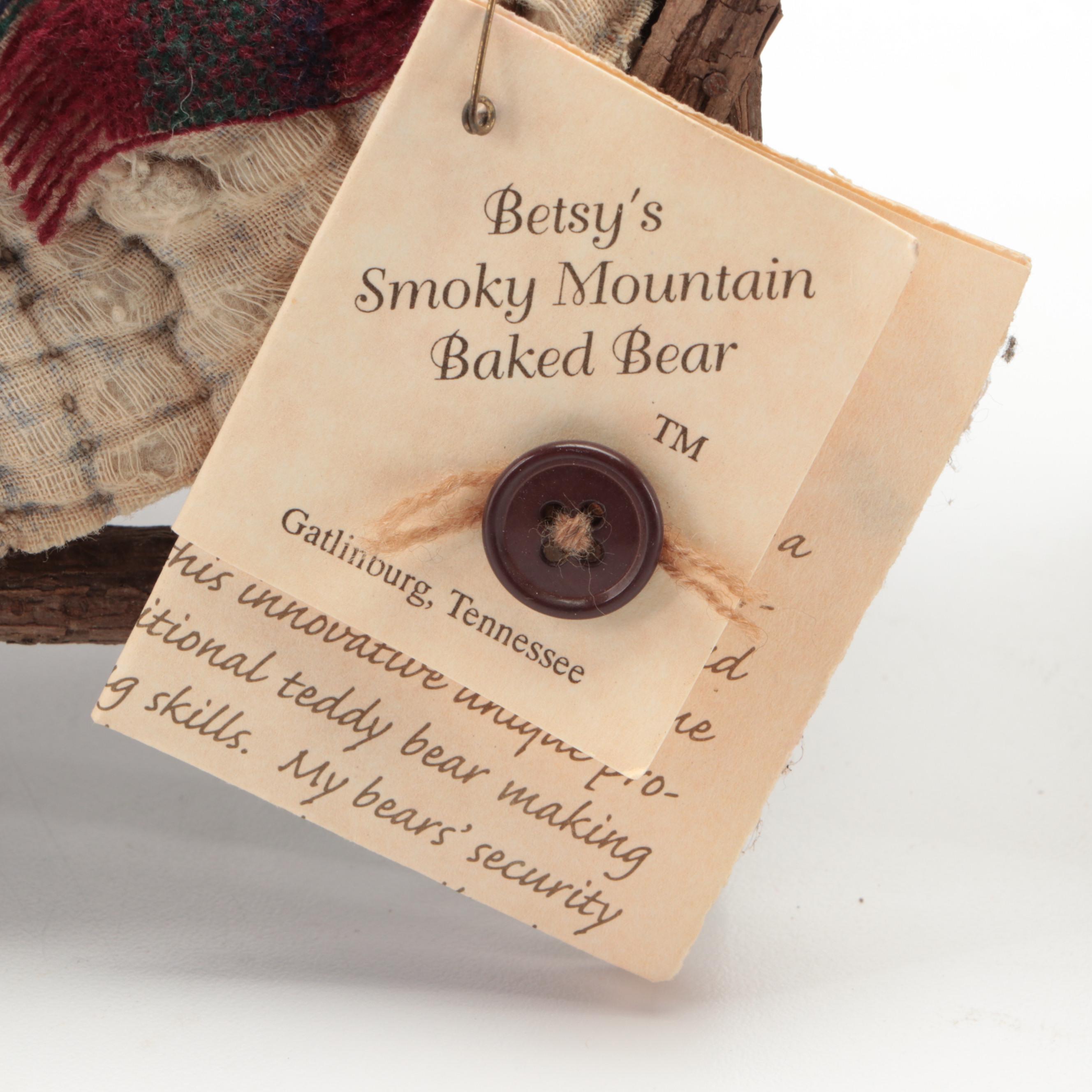 Betsy's Smoky Mountain Baked Bears in Branch Chairs with Plush Cat Doll