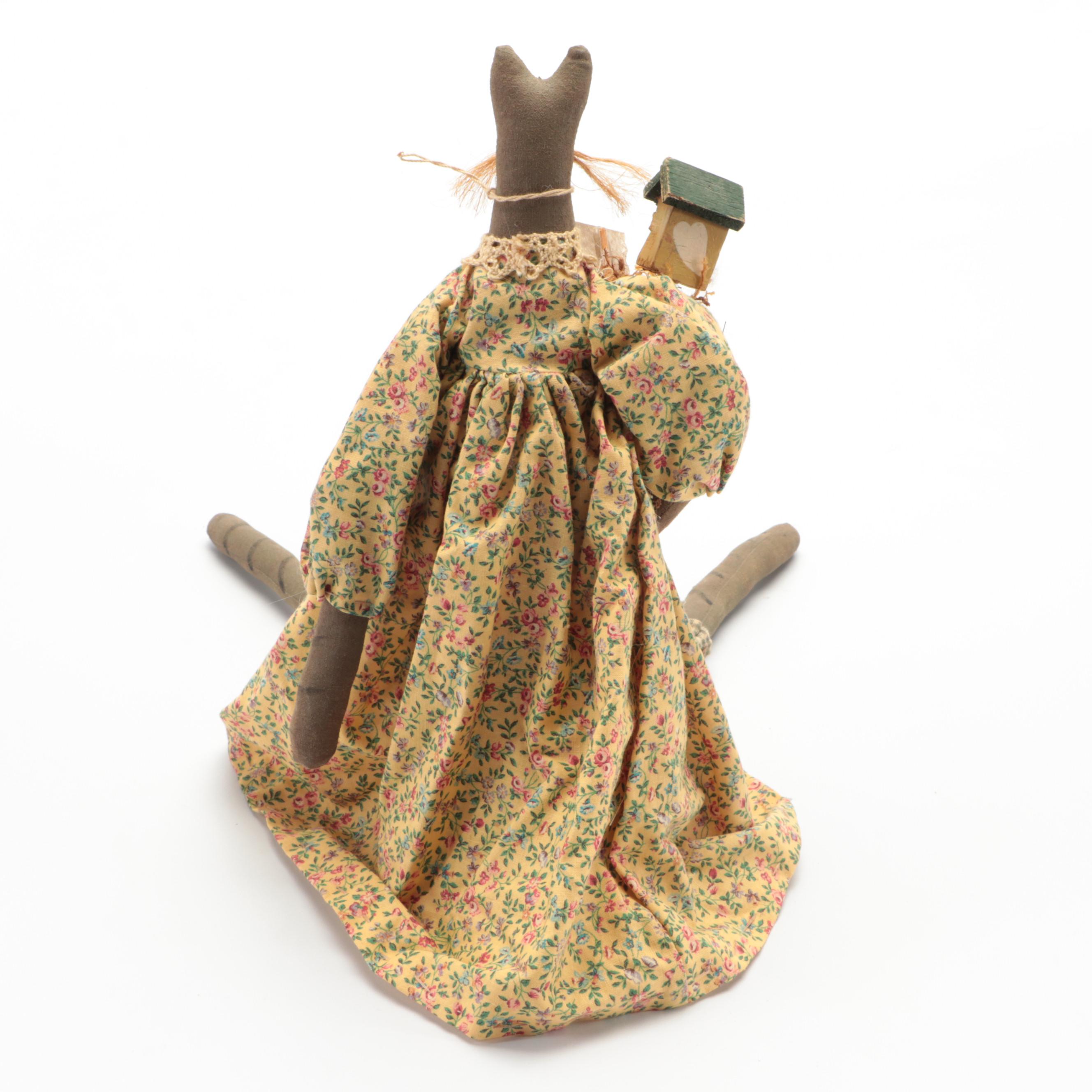 Betsy's Smoky Mountain Baked Bears in Branch Chairs with Plush Cat Doll