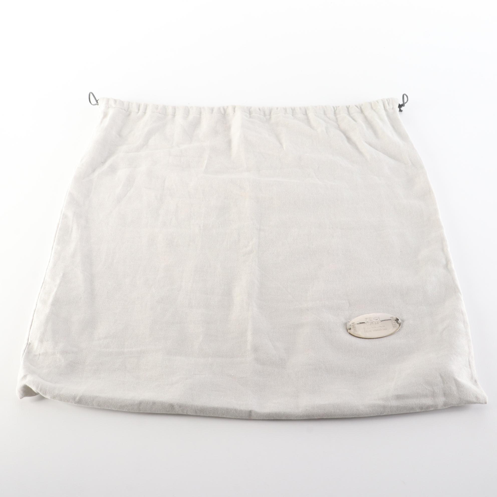 Fendi Selleria Zip Top Briefcase in Yellow Grained Leather with Pouch