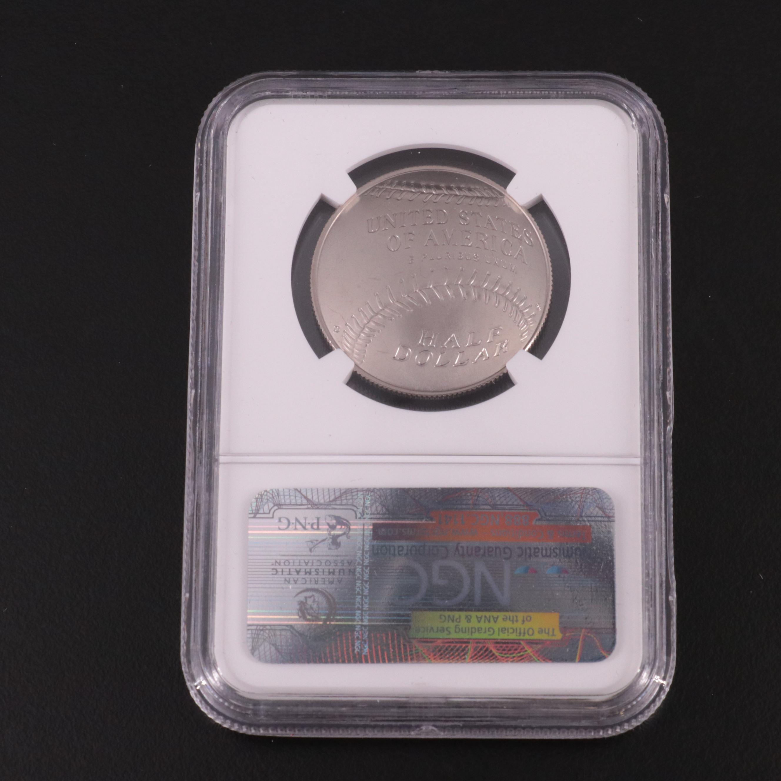 Two NGC MS69 and Proof 2014 Baseball Hall of Fame Clad Half Dollars