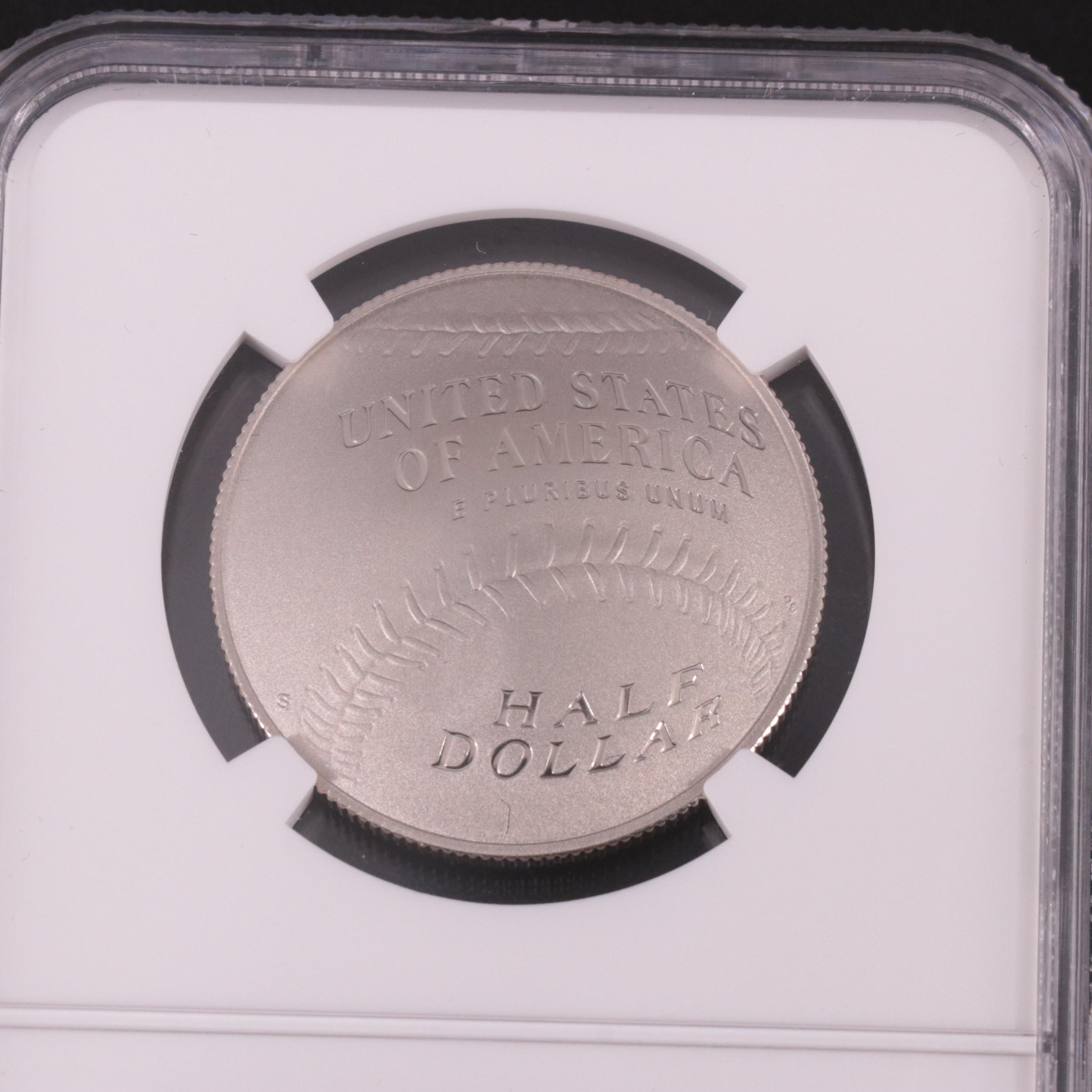 Two NGC MS69 and Proof 2014 Baseball Hall of Fame Clad Half Dollars