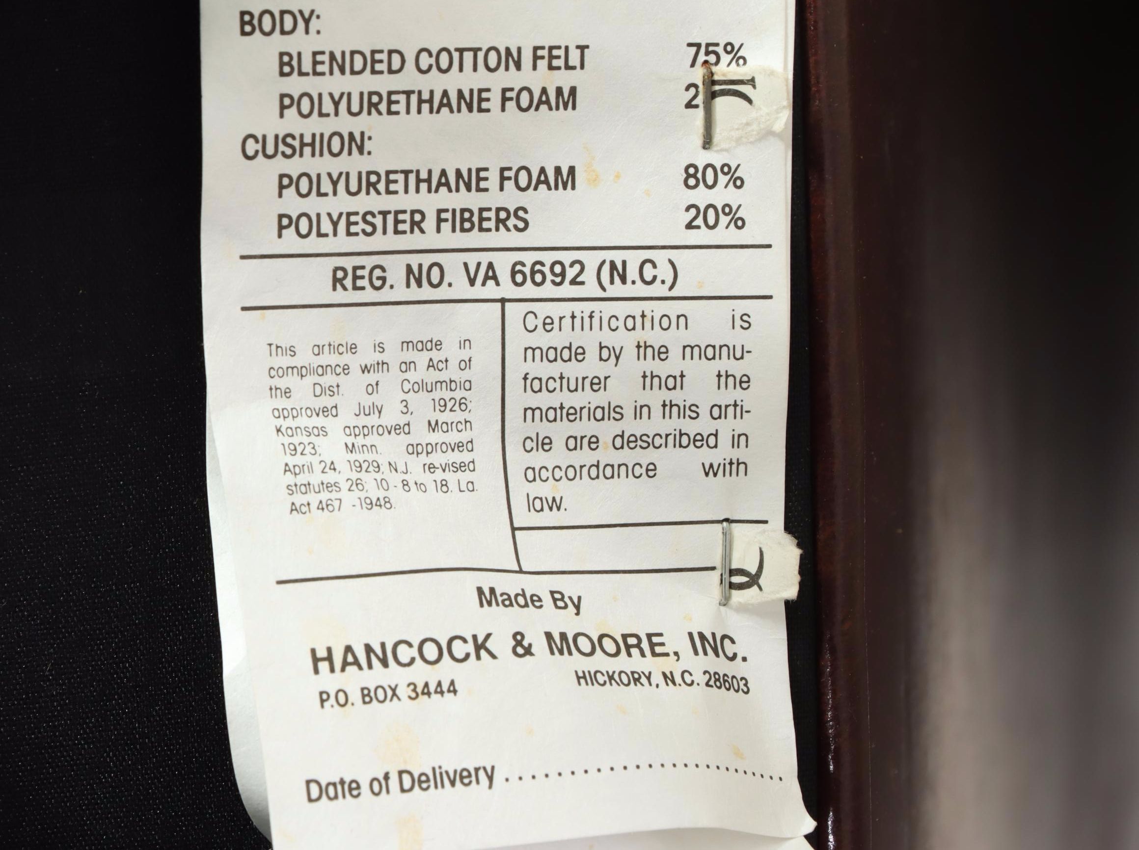 Hancock & Moore Mahogany & Buttoned-Down Leather Swivel-Tilt Wingback Desk Chair