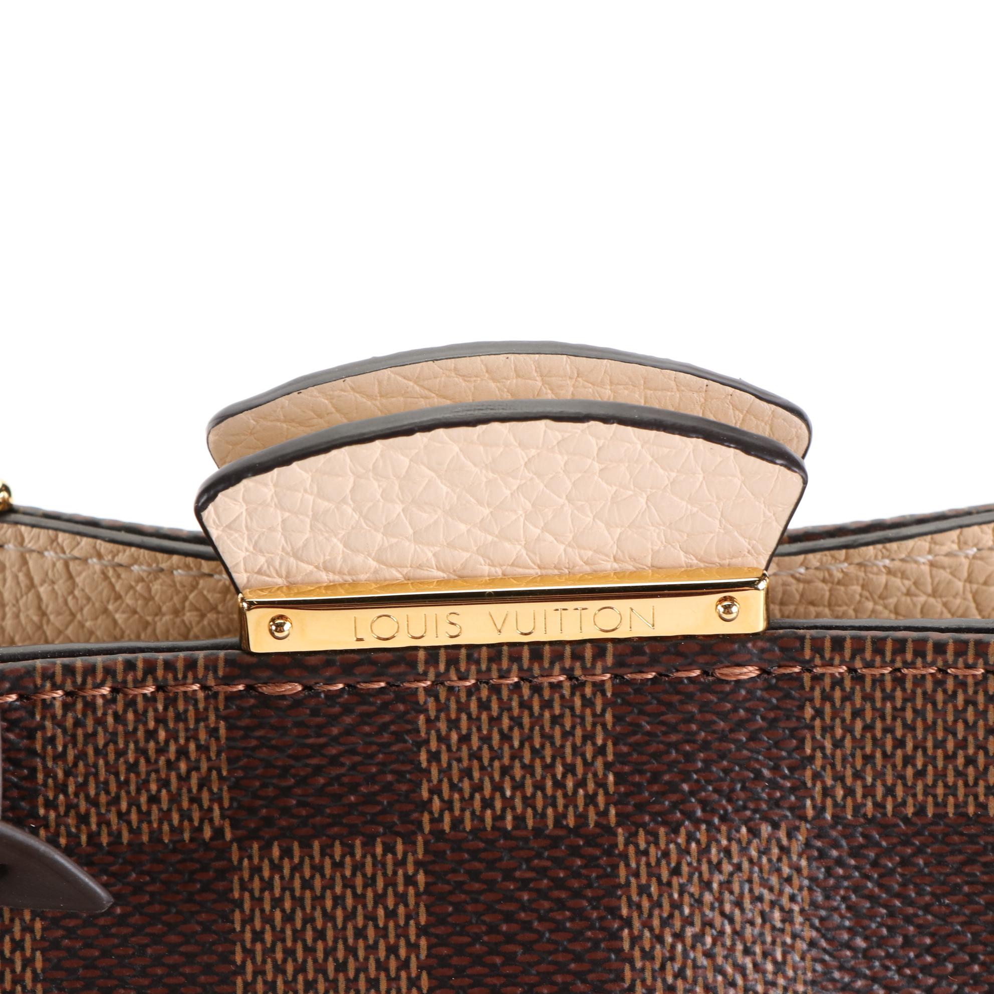 Louis Vuitton Brittany Handbag in Damier Ebene Canvas and Leather