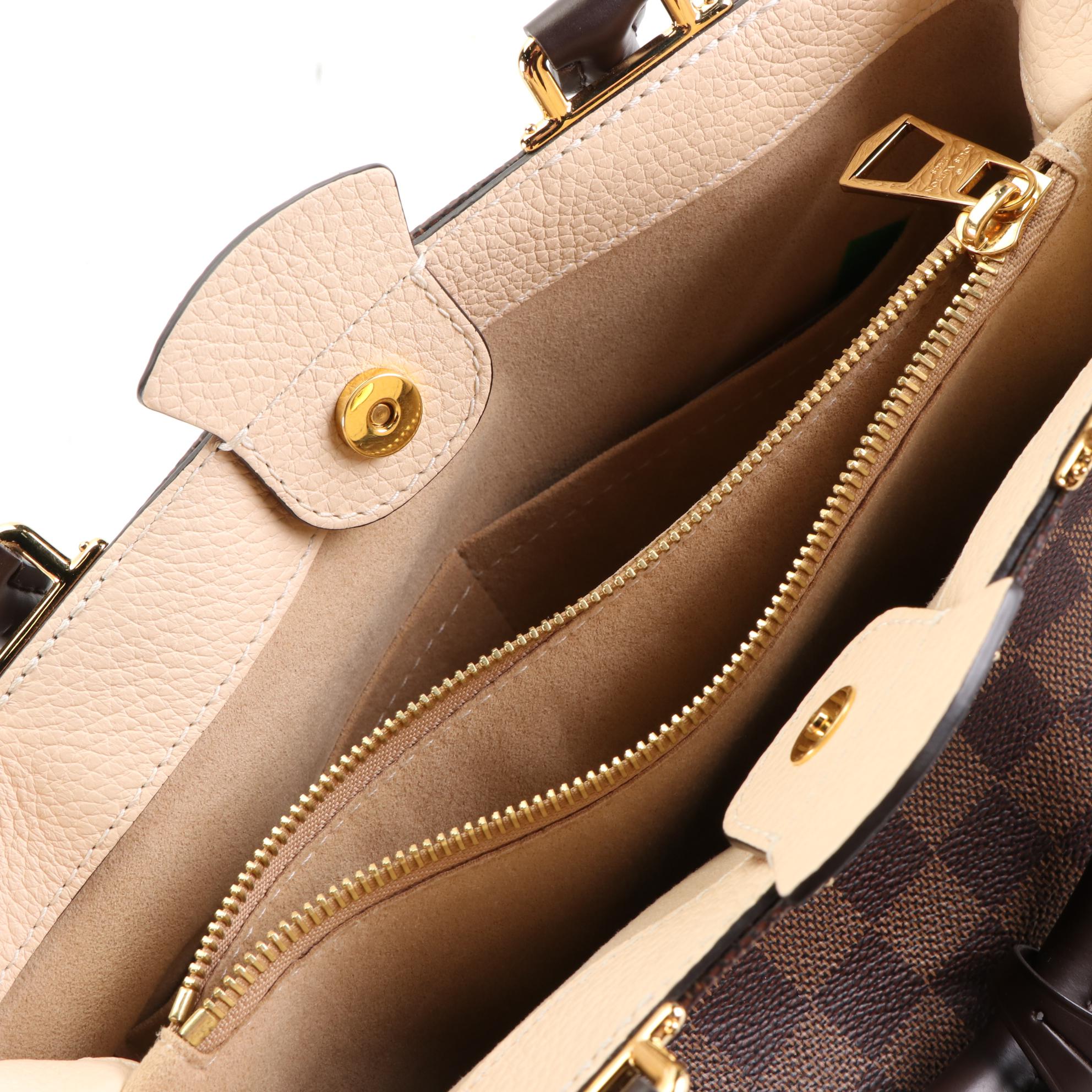 Louis Vuitton Brittany Handbag in Damier Ebene Canvas and Leather