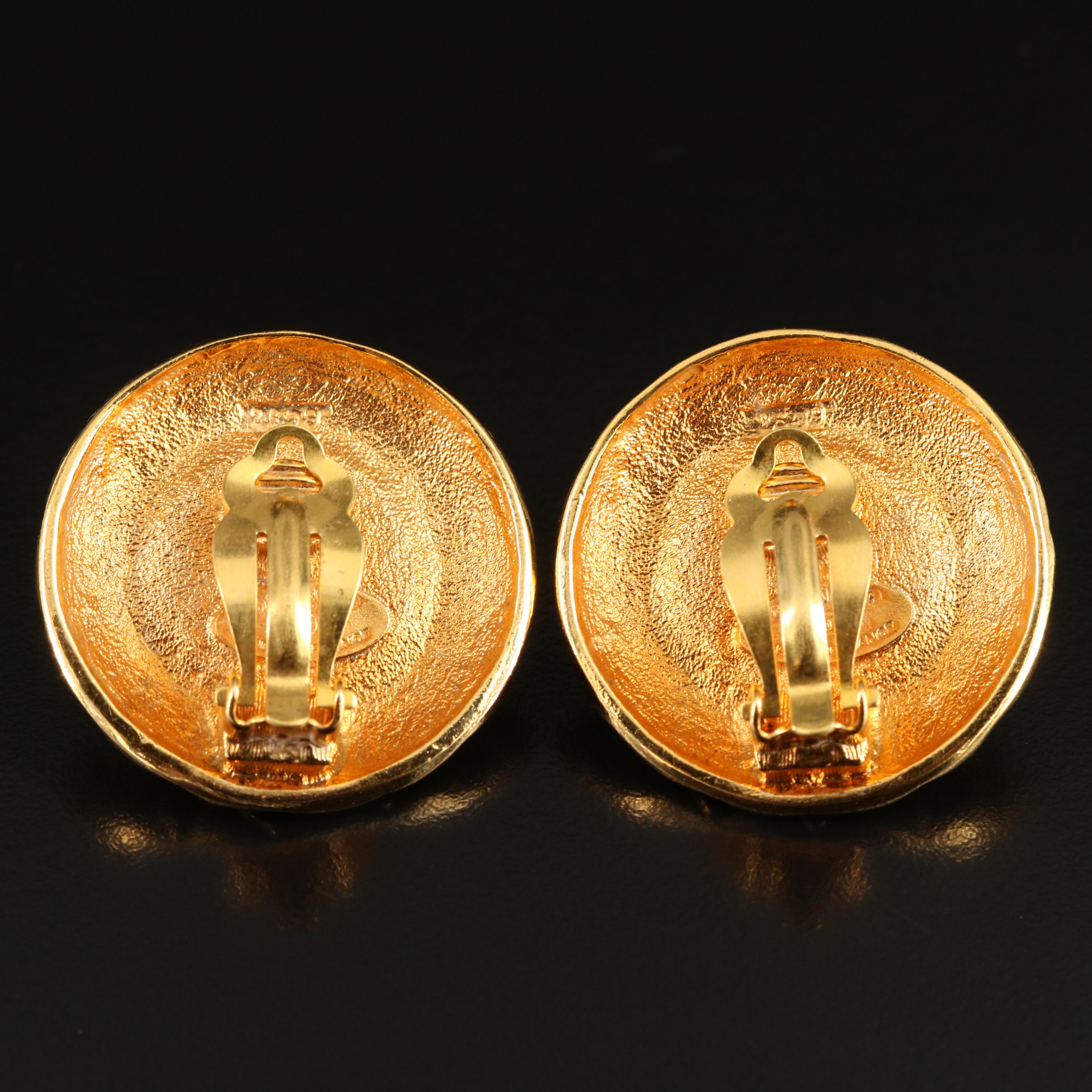 Chanel Quilted Faux Pearl Button Earrings