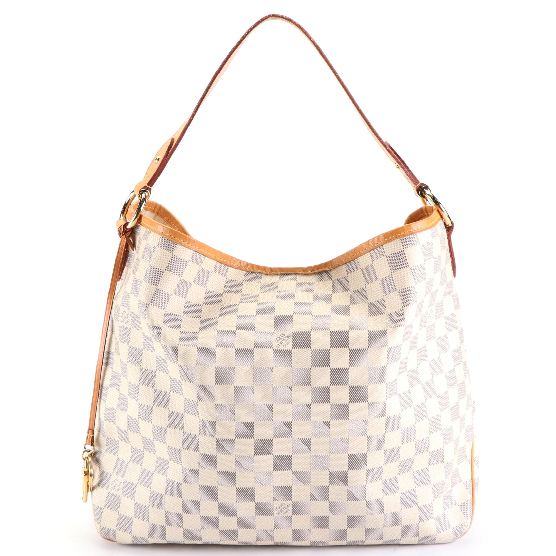 Louis Vuitton Delightful NM Handbag MM in Damier Azur Canvas and Leather