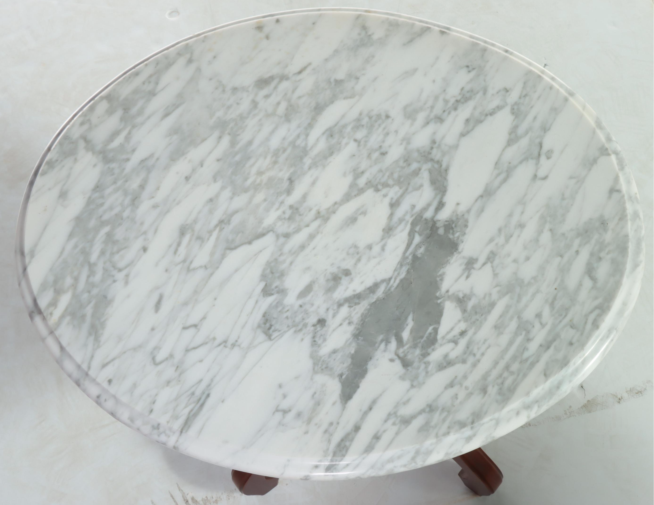 Kimball Victorian Style Marble-Top Pedestal with Other Coffee Table