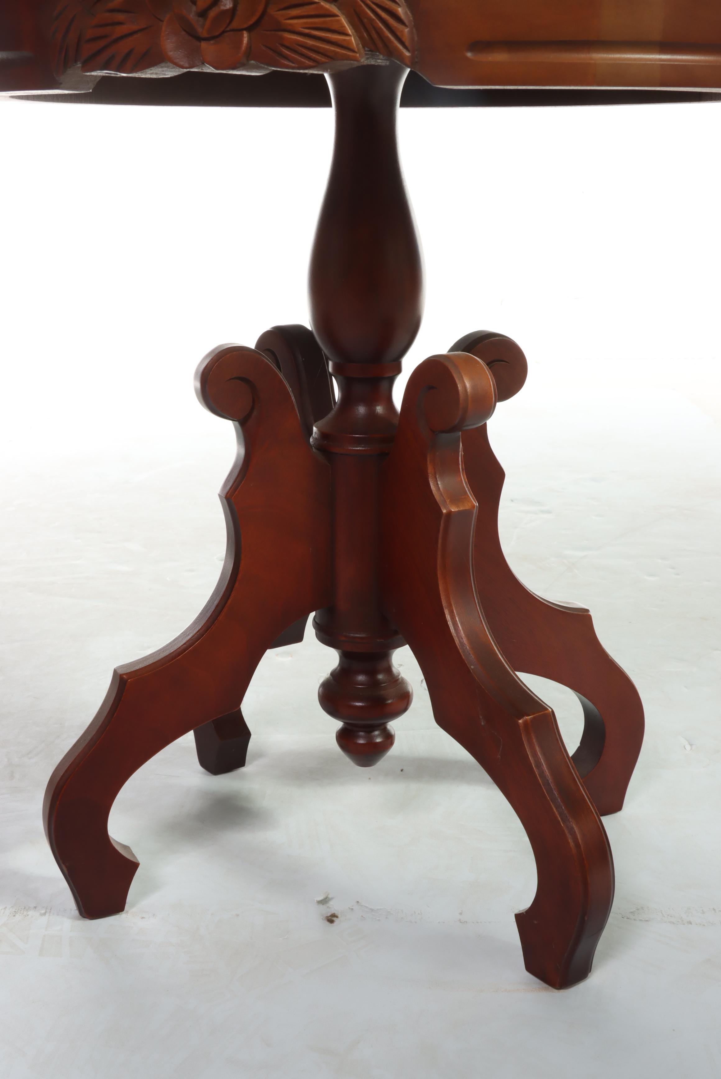 Kimball Victorian Style Marble-Top Pedestal with Other Coffee Table