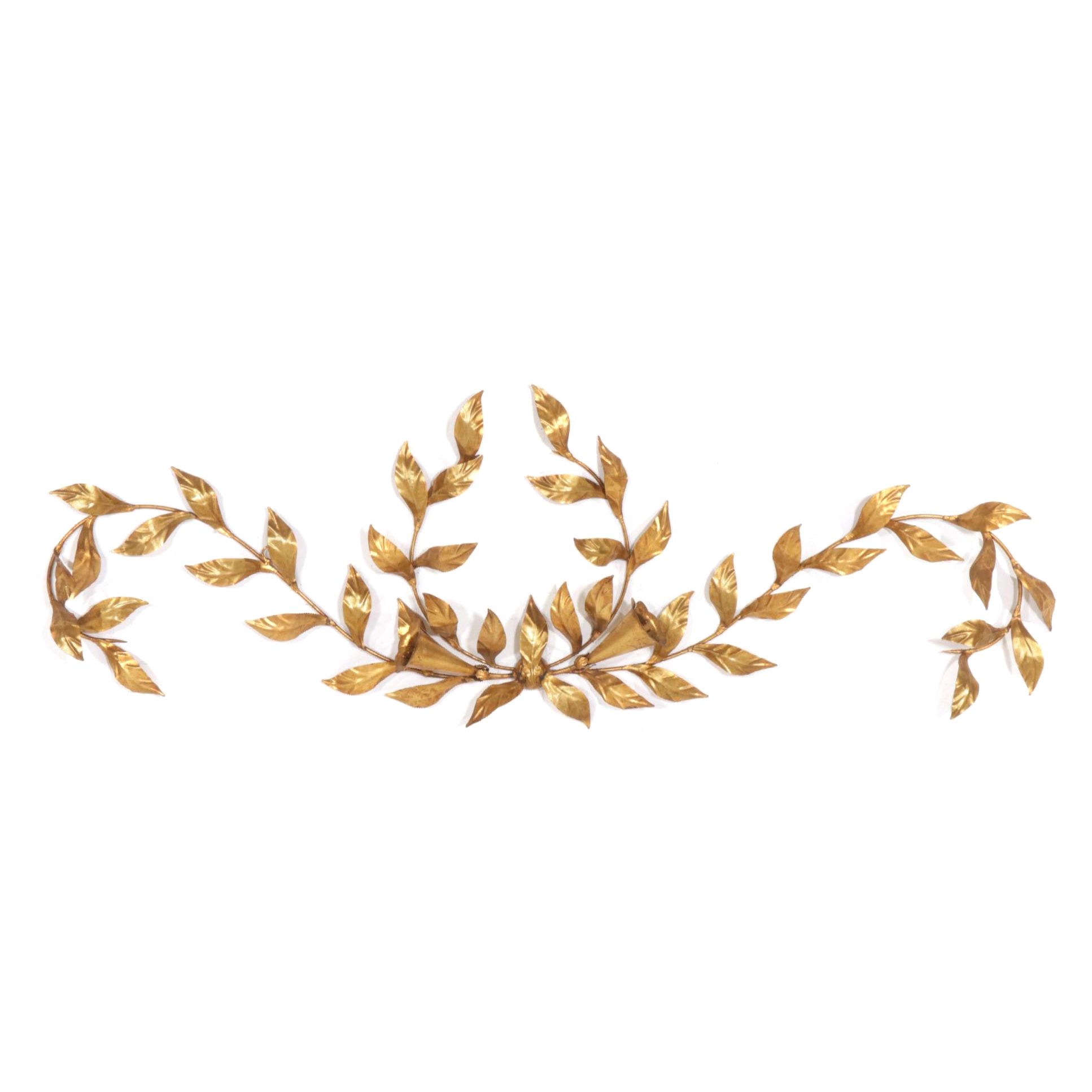 Gilt Metal Laurel Leaf Wall Décor