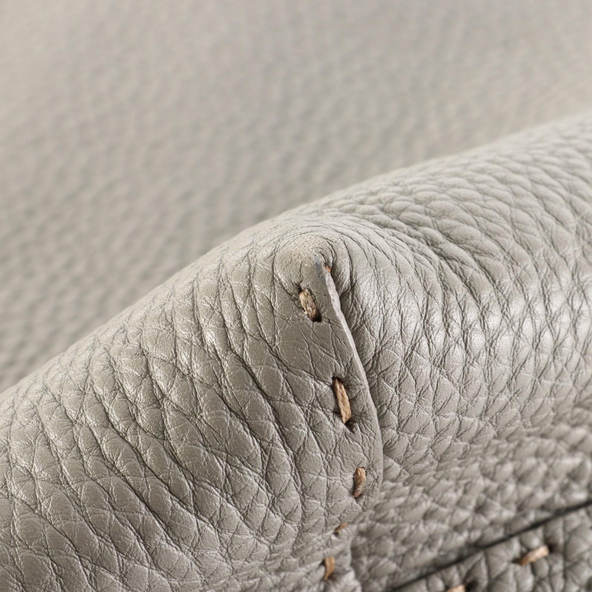 Fendi Selleria Medium Carla Tote in Gray Grained Leather