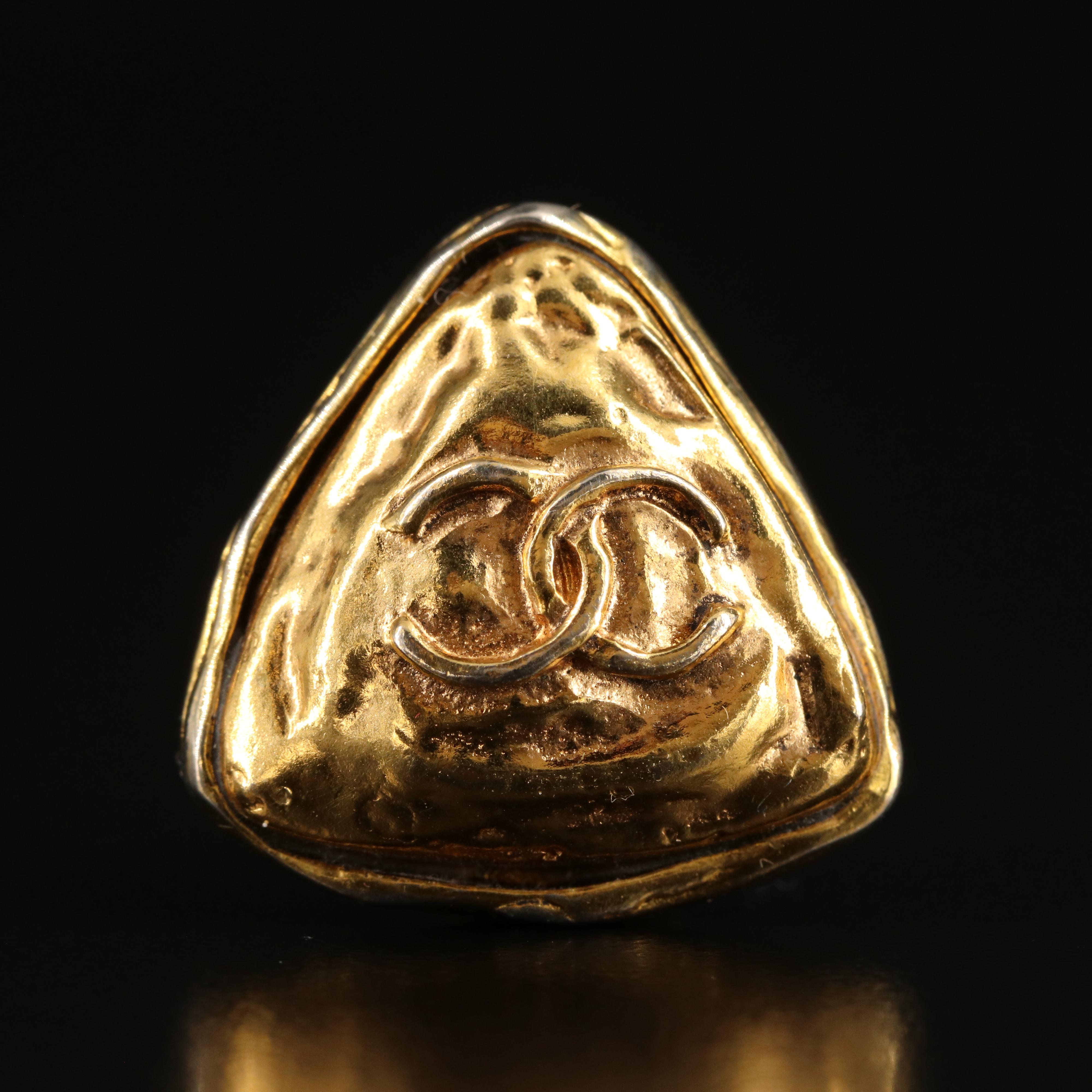 Chanel Logo Triangle Earrings