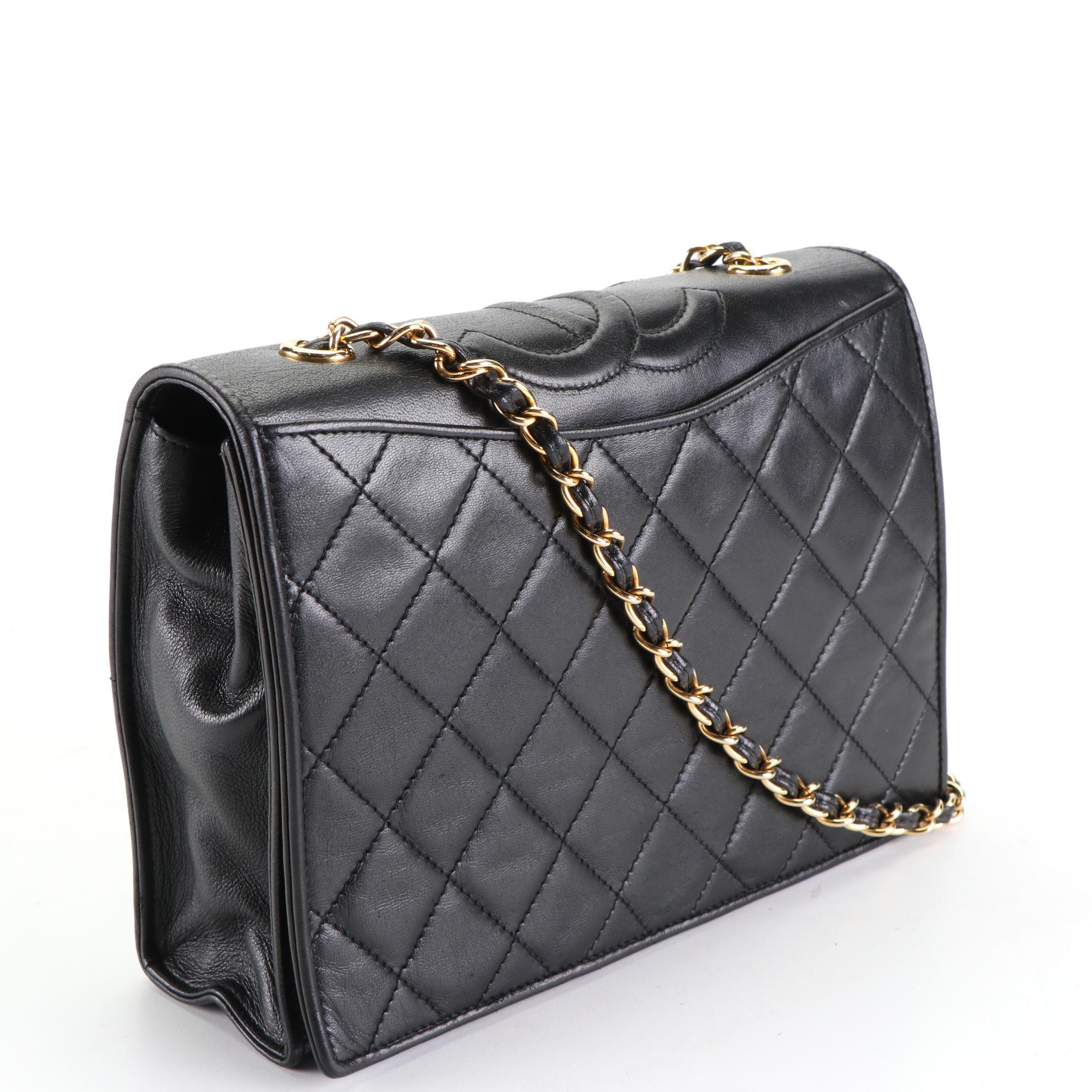 Chanel Quilted Leather Chain Strap Bag