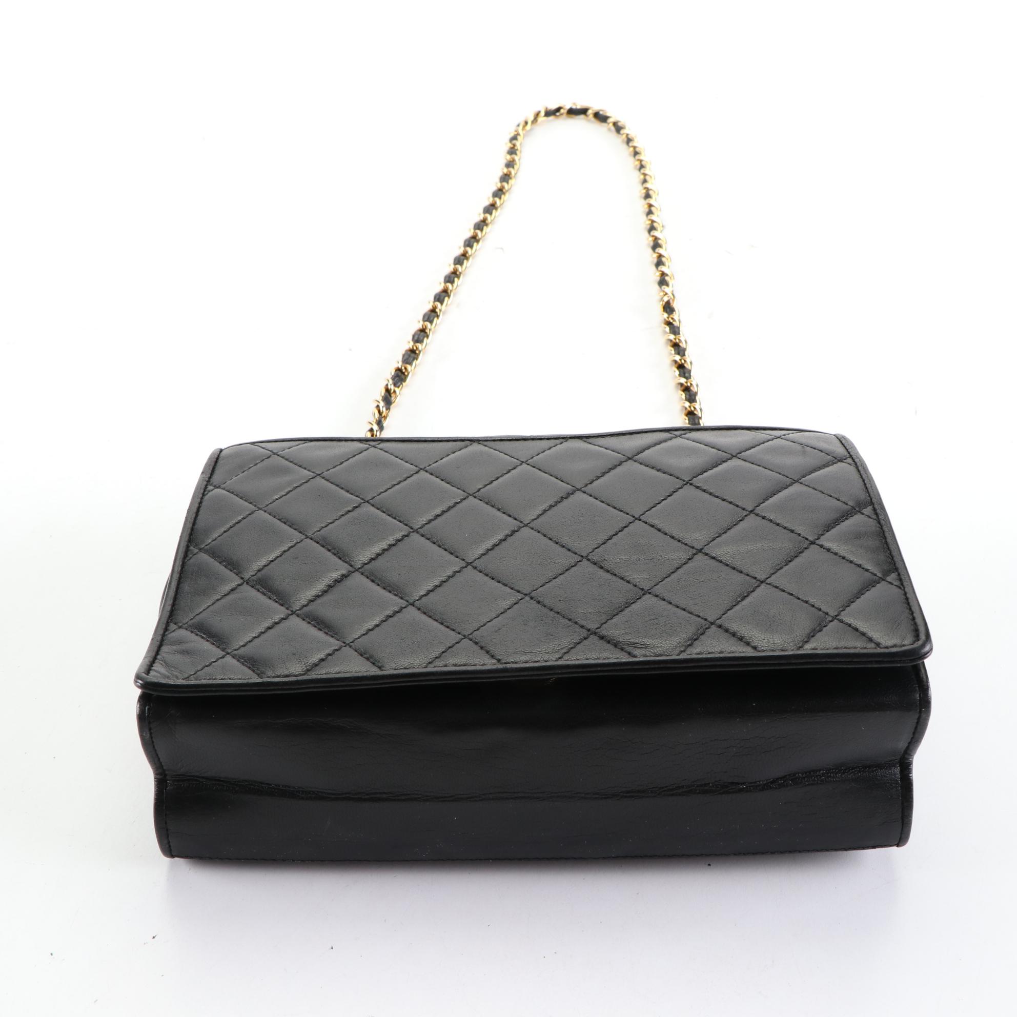 Chanel Quilted Leather Chain Strap Bag