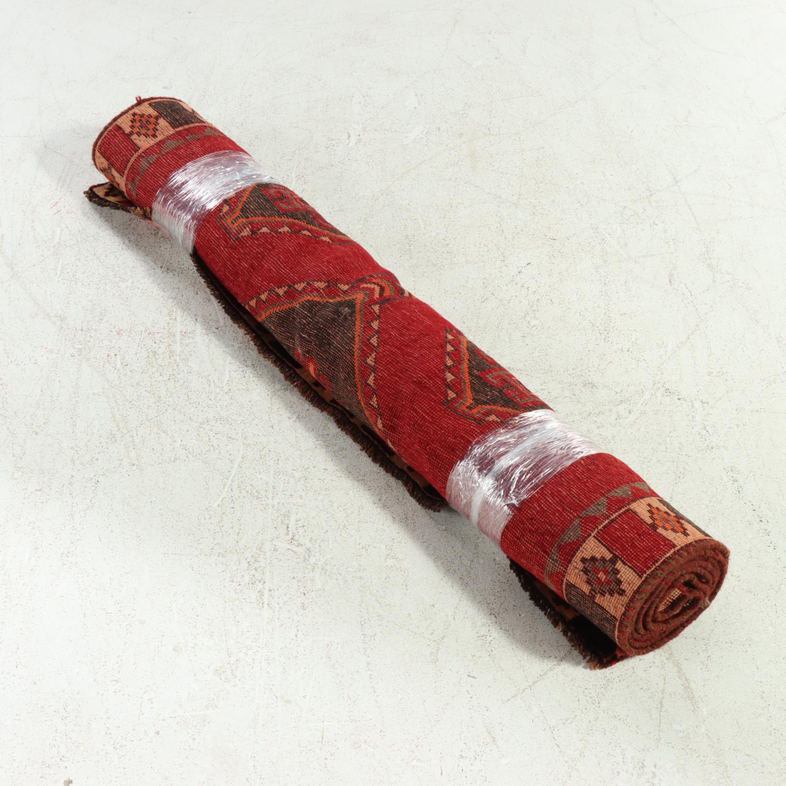 4'4 x 9'4 Hand-Knotted Persian Abadeh Long Rug