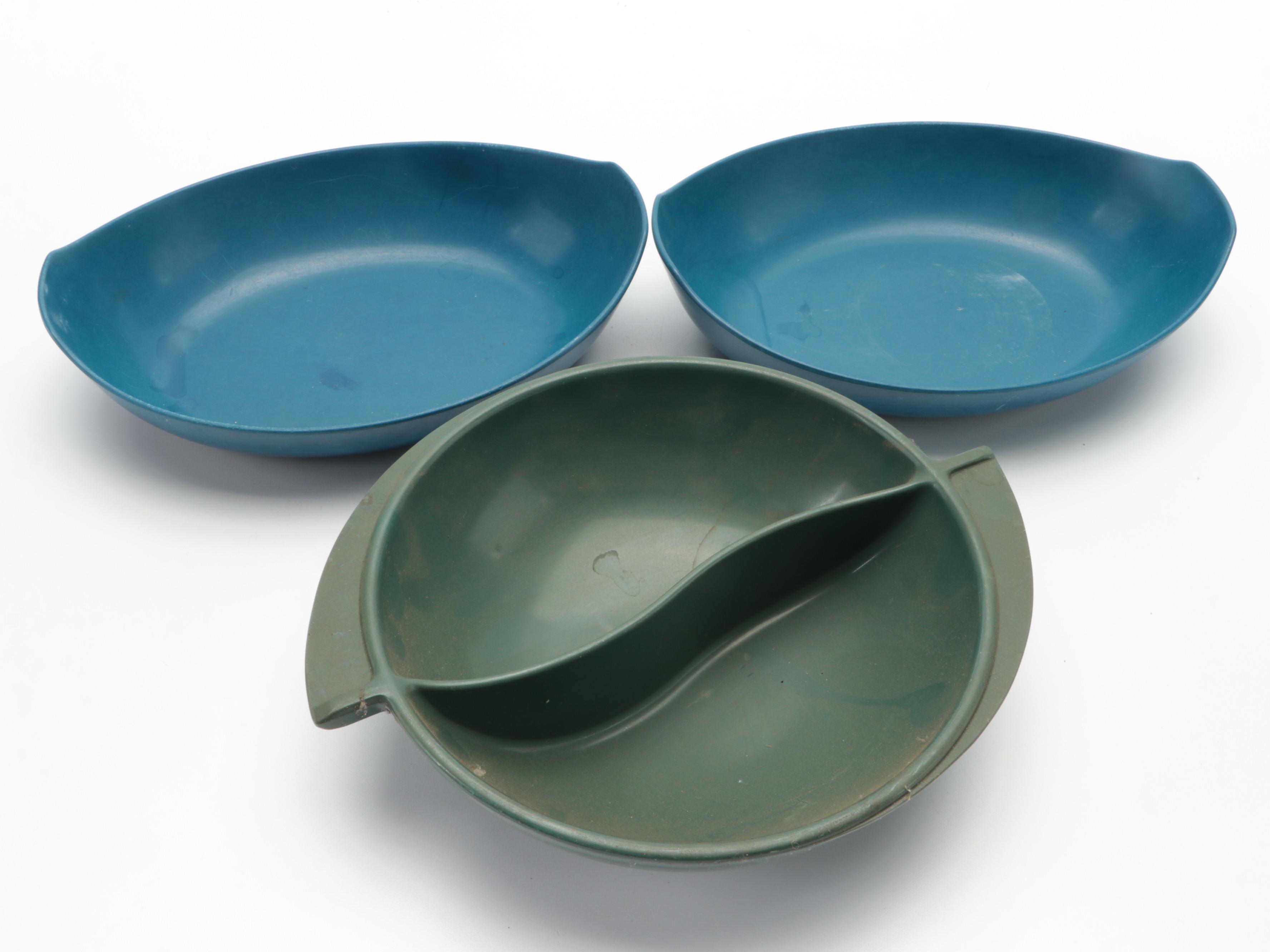 Boonton and Other Melamine Dishware With Sterilite Food Storage, Mid-20th C.