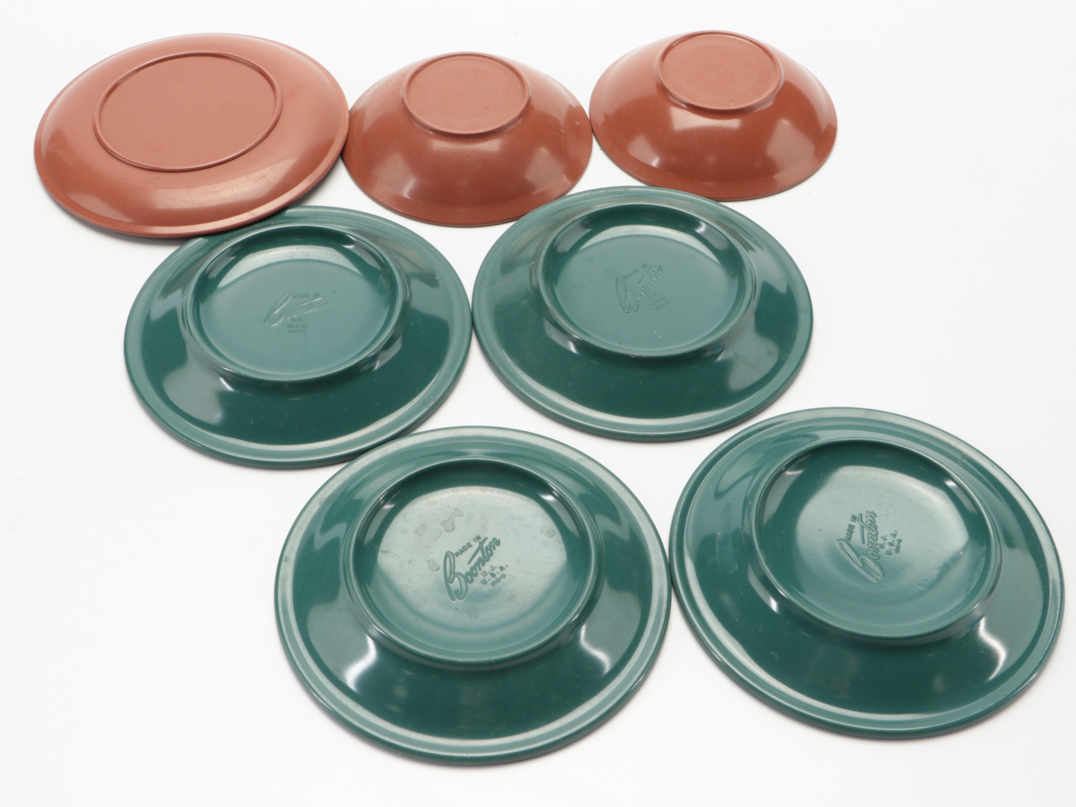 Boonton and Other Melamine Dishware With Sterilite Food Storage, Mid-20th C.