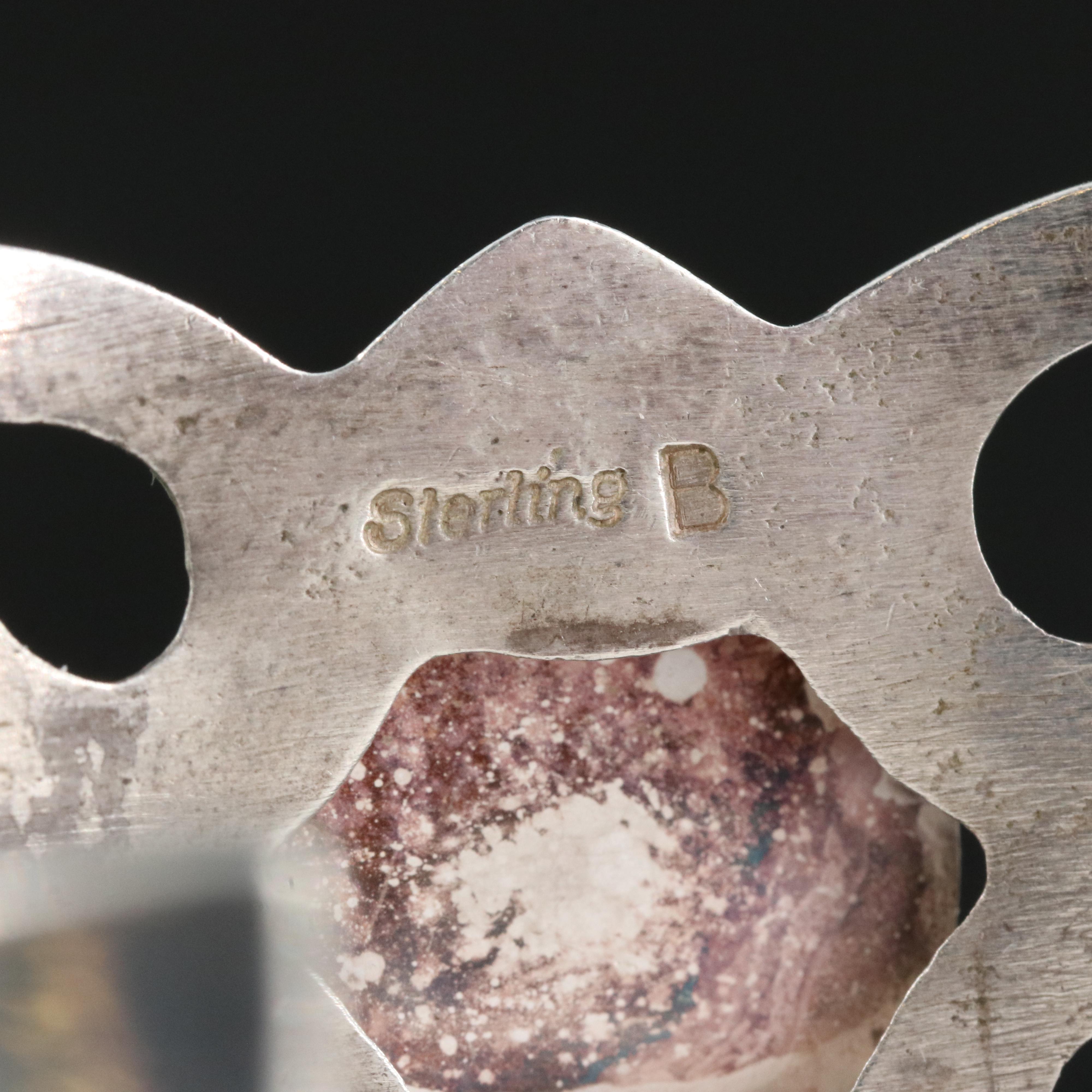 Western Sterling Turquoise Sand Cast Cuff