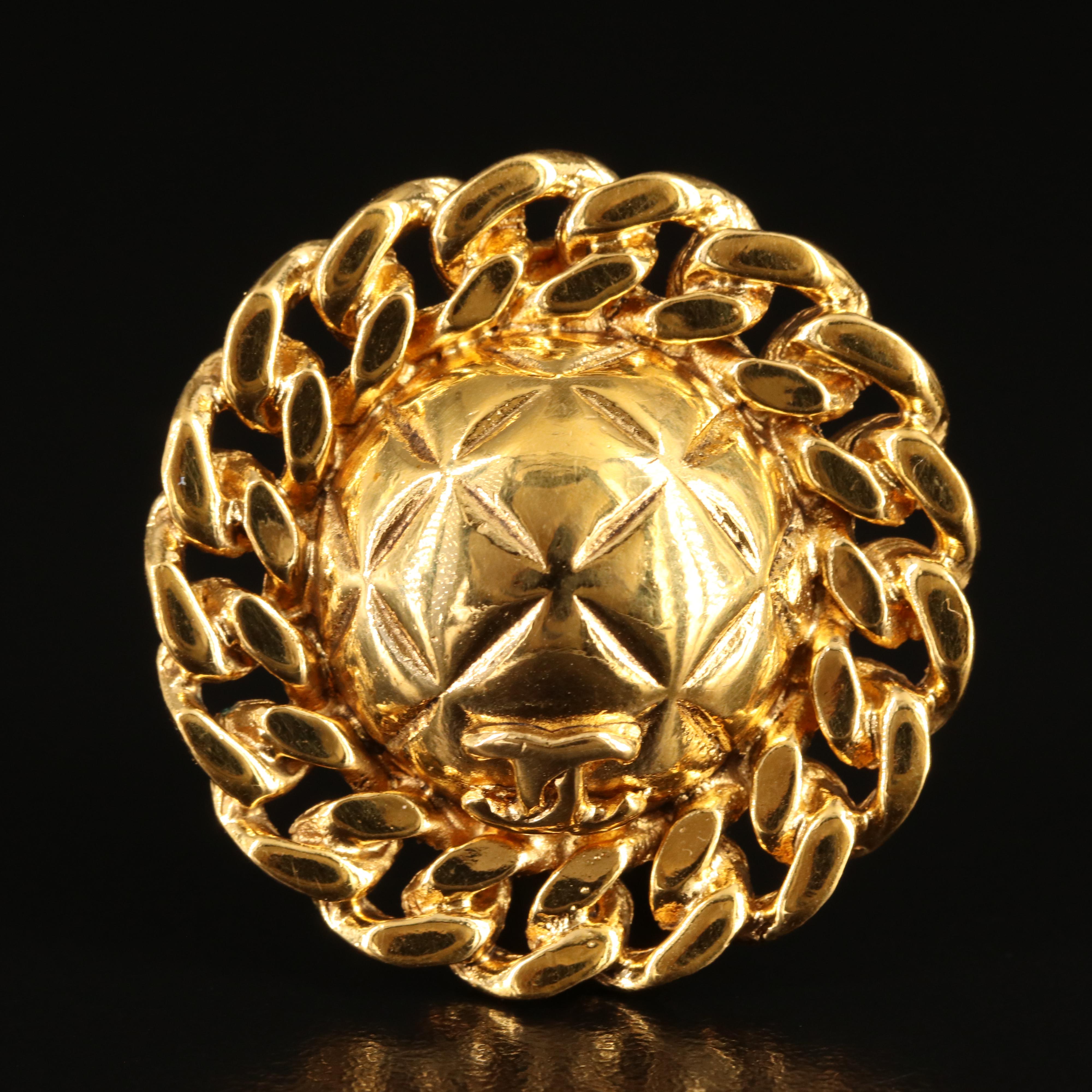 Chanel Quilted Chain Button Earrings