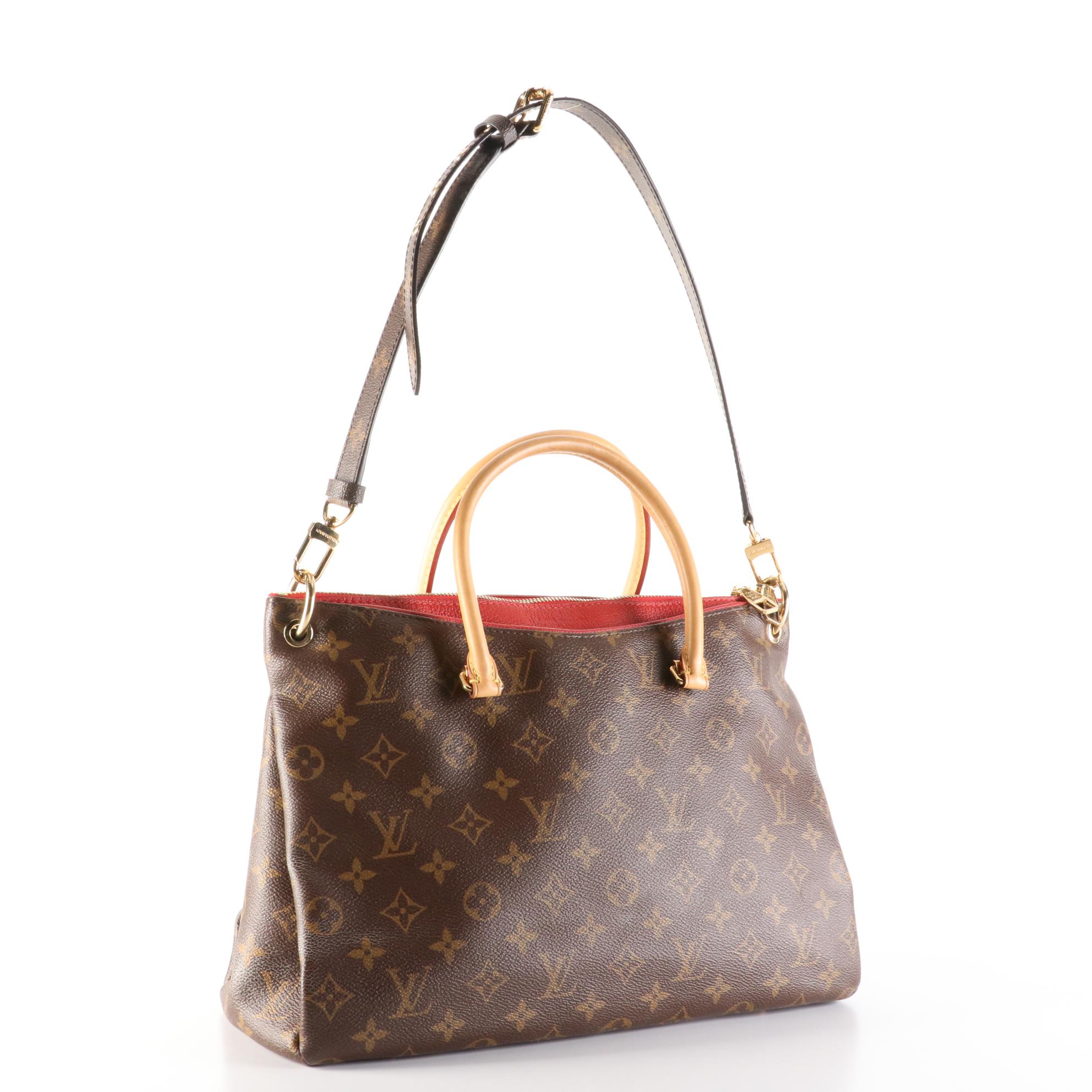 Louis Vuitton Medium Pallas Handbag in Monogram Canvas and Vachetta Leather