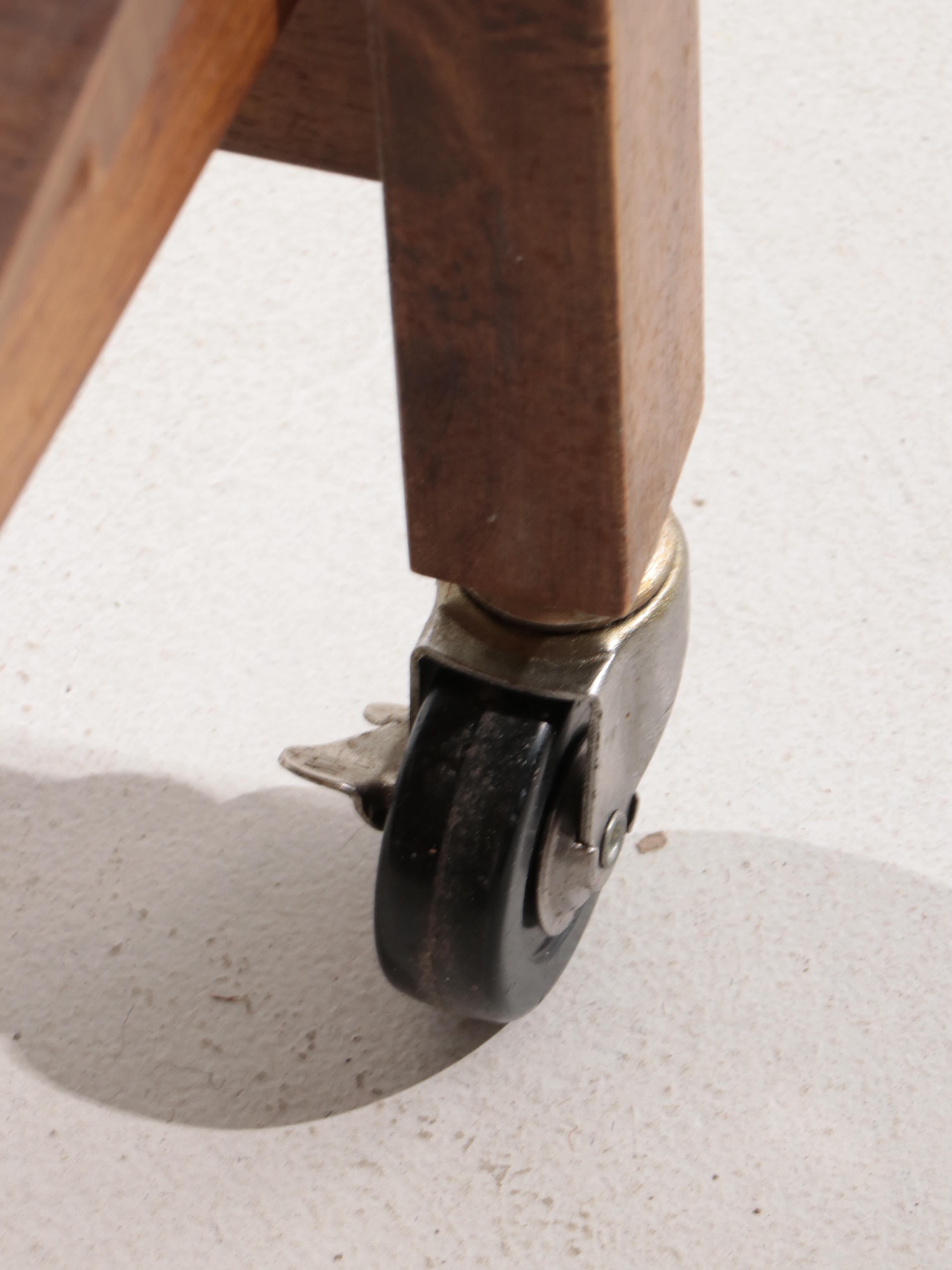 Oasis Island Butcher Block Wood Rolling Kitchen Island Cart