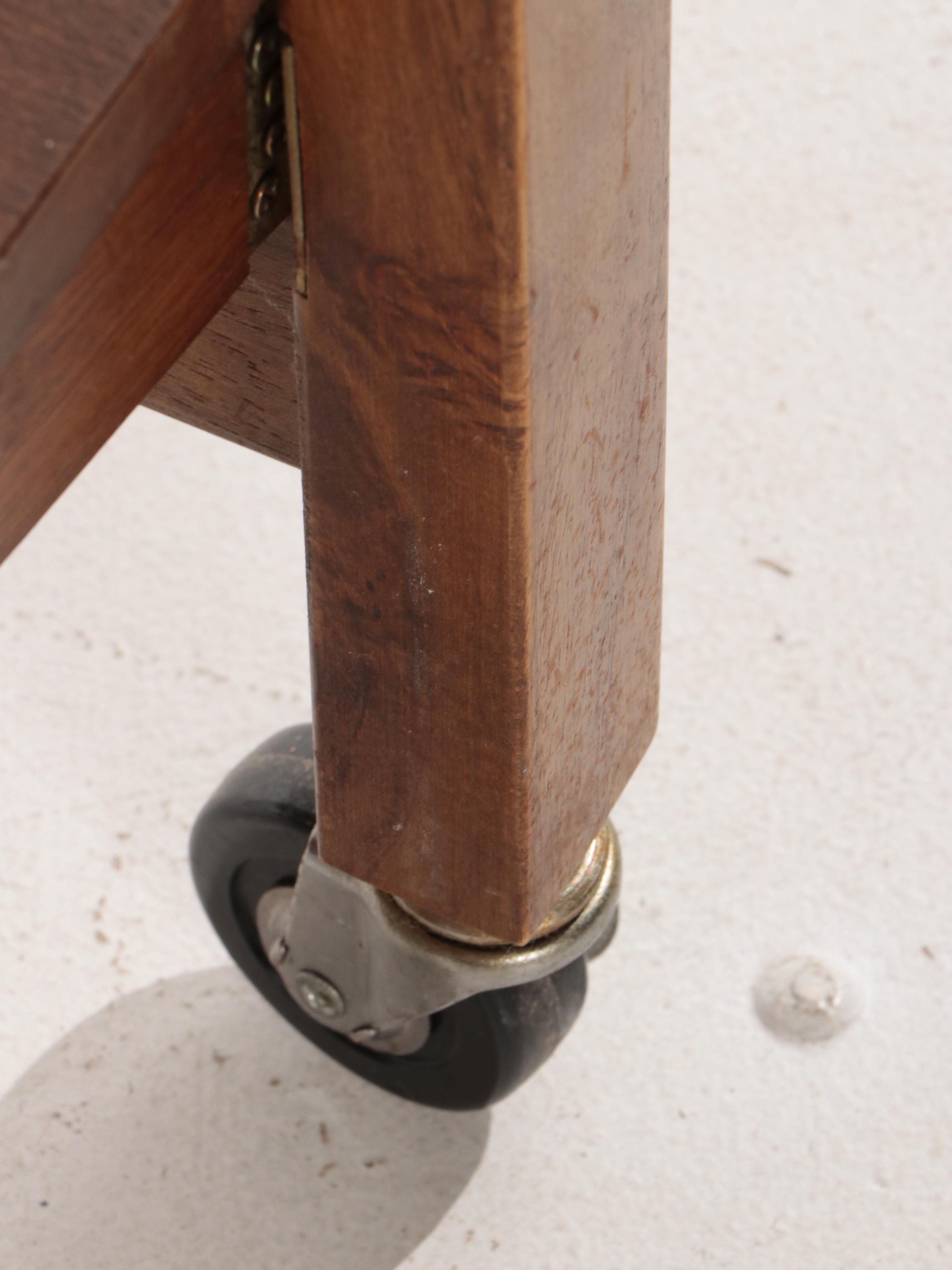 Oasis Island Butcher Block Wood Rolling Kitchen Island Cart