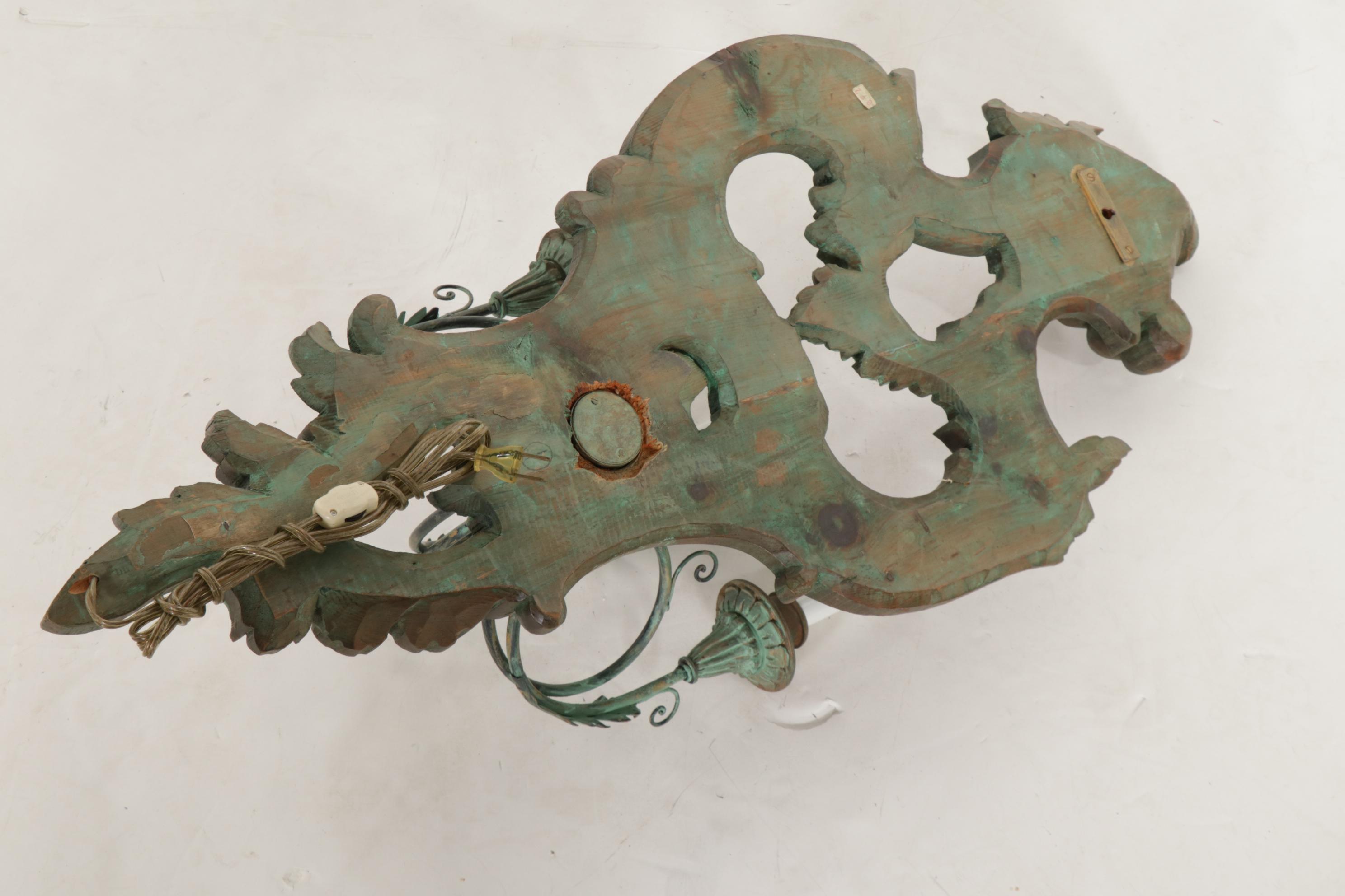 Rococo Style Three-Arm Electric Candle Sconce, Mid-20th Century