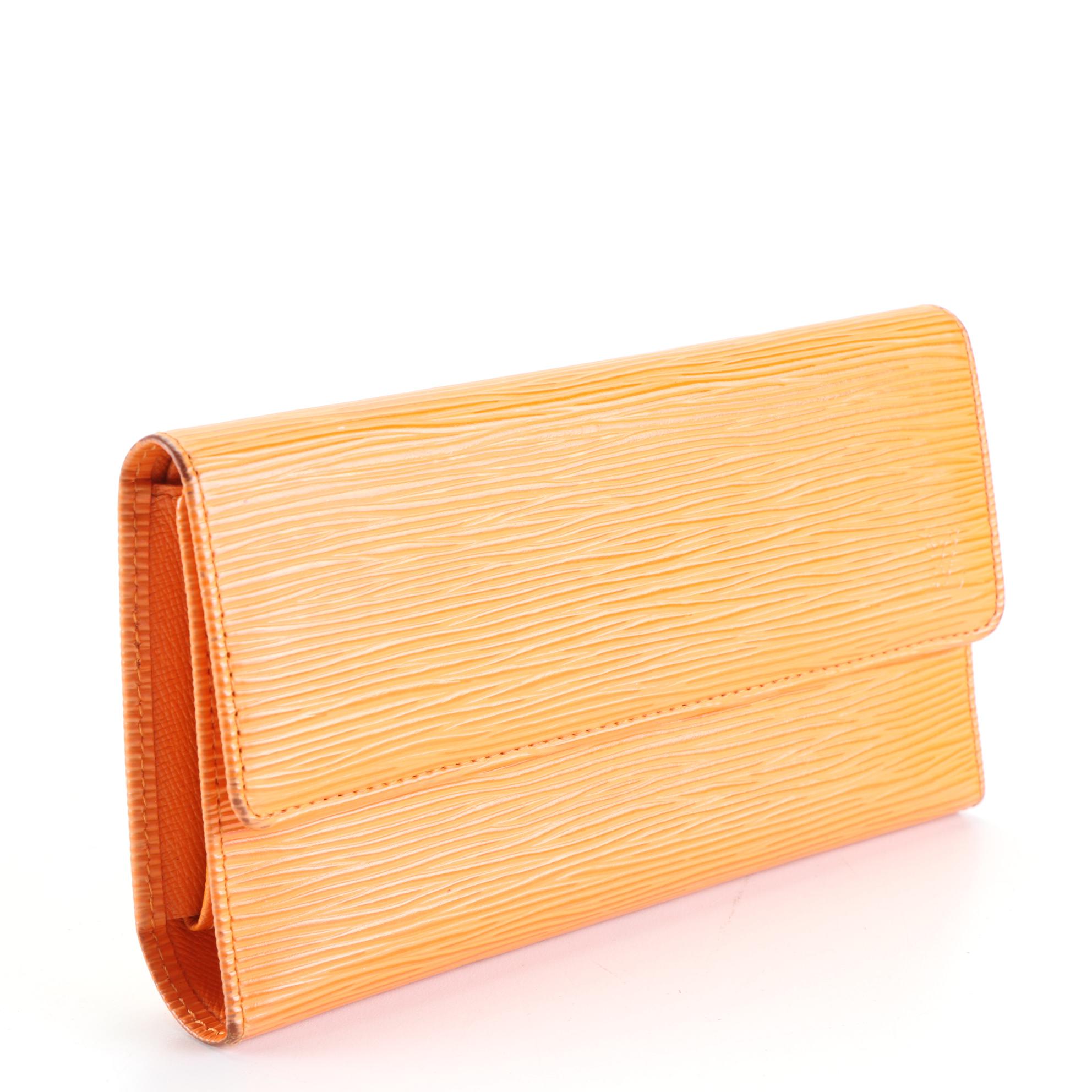 Louis Vuitton Porté-Tresor International Wallet in Mandarin Epi Leather with Box