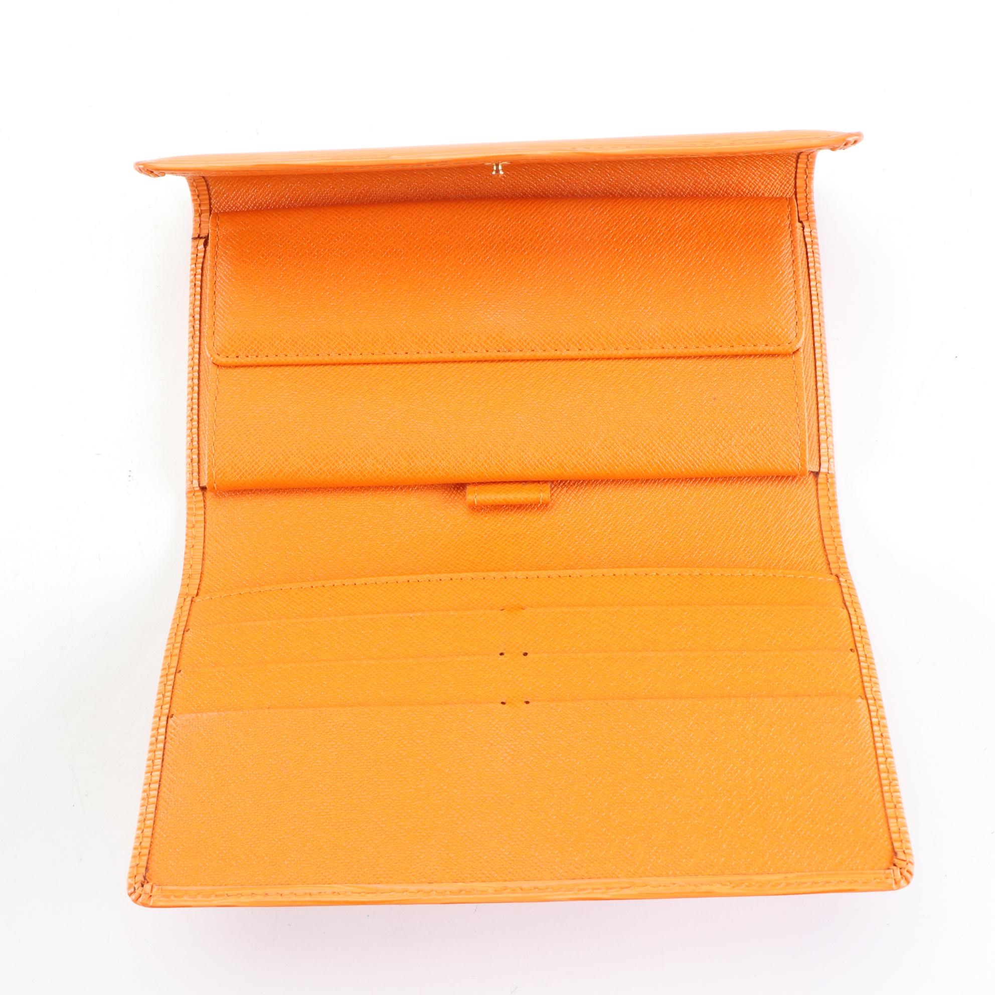 Louis Vuitton Porté-Tresor International Wallet in Mandarin Epi Leather with Box