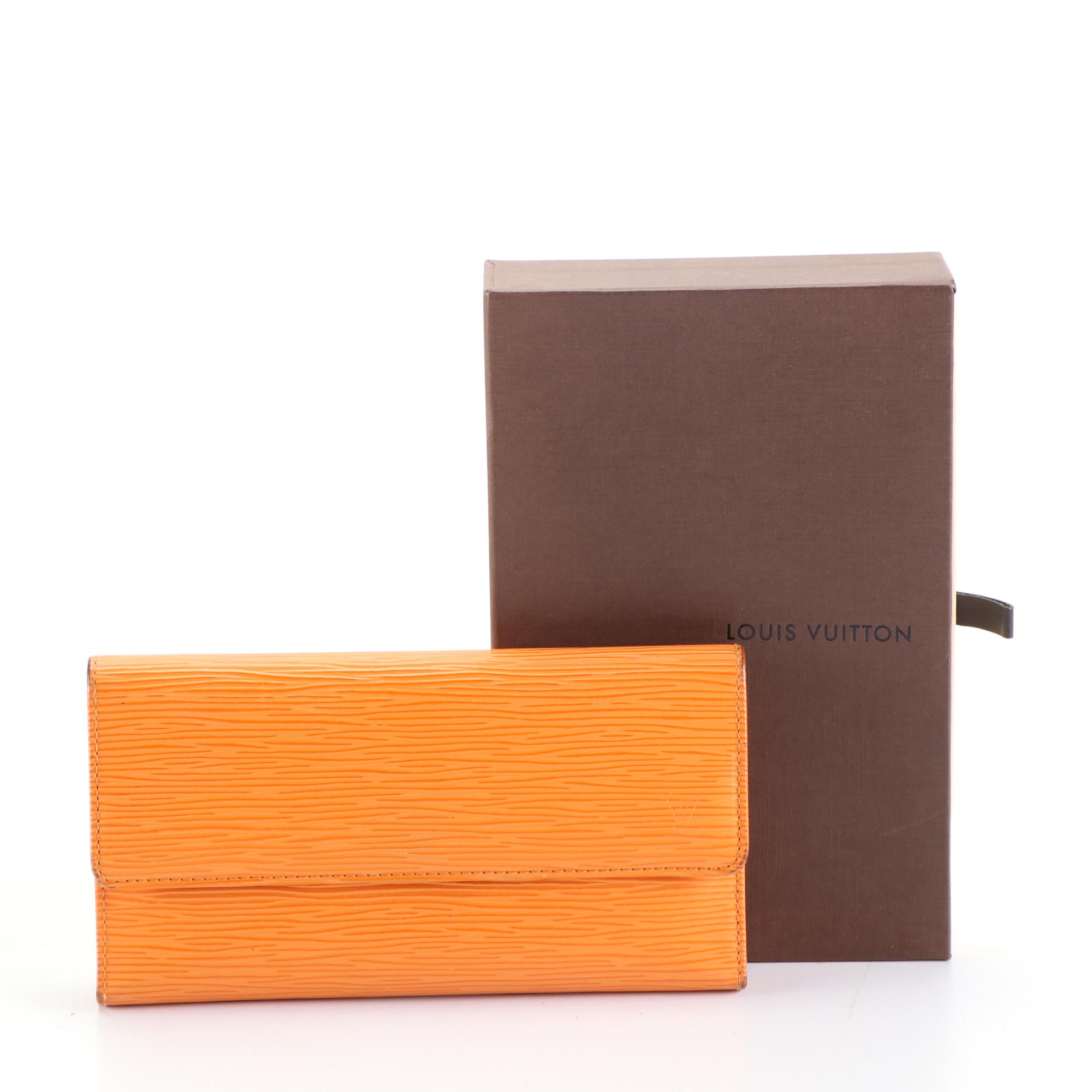 Louis Vuitton Porté-Tresor International Wallet in Mandarin Epi Leather with Box