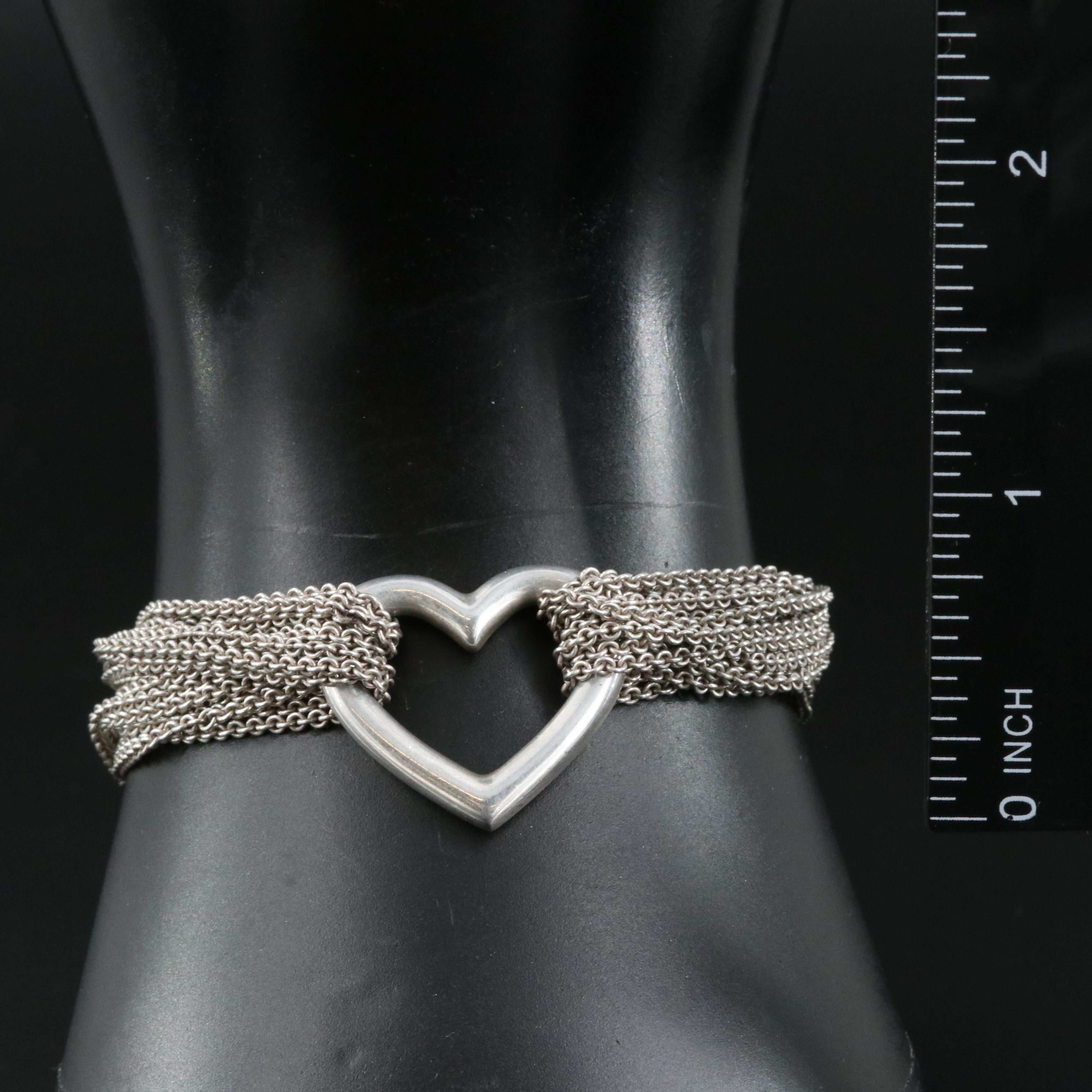 Tiffany & Co. Sterling Multi-Strand Heart Bracelet