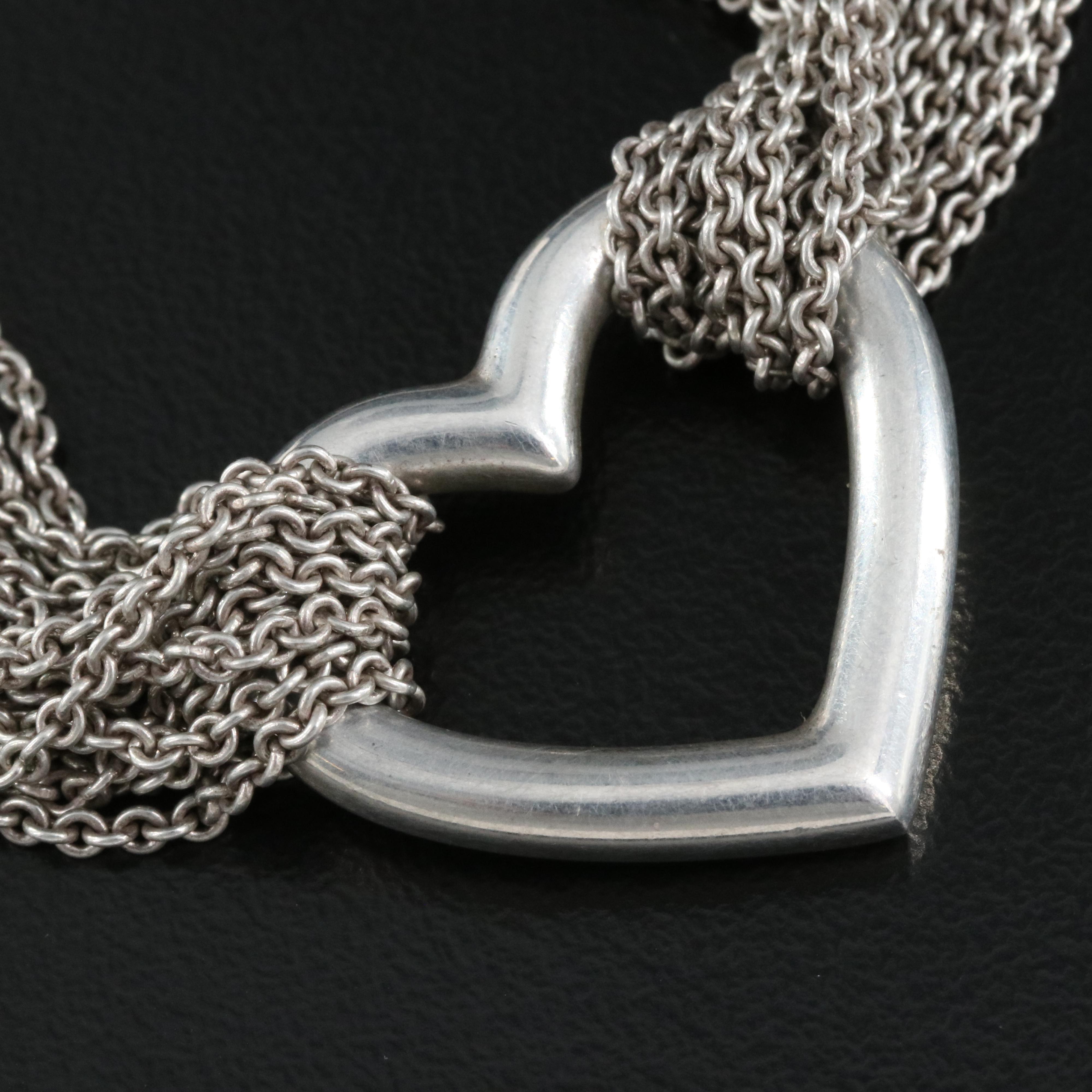 Tiffany & Co. Sterling Multi-Strand Heart Bracelet