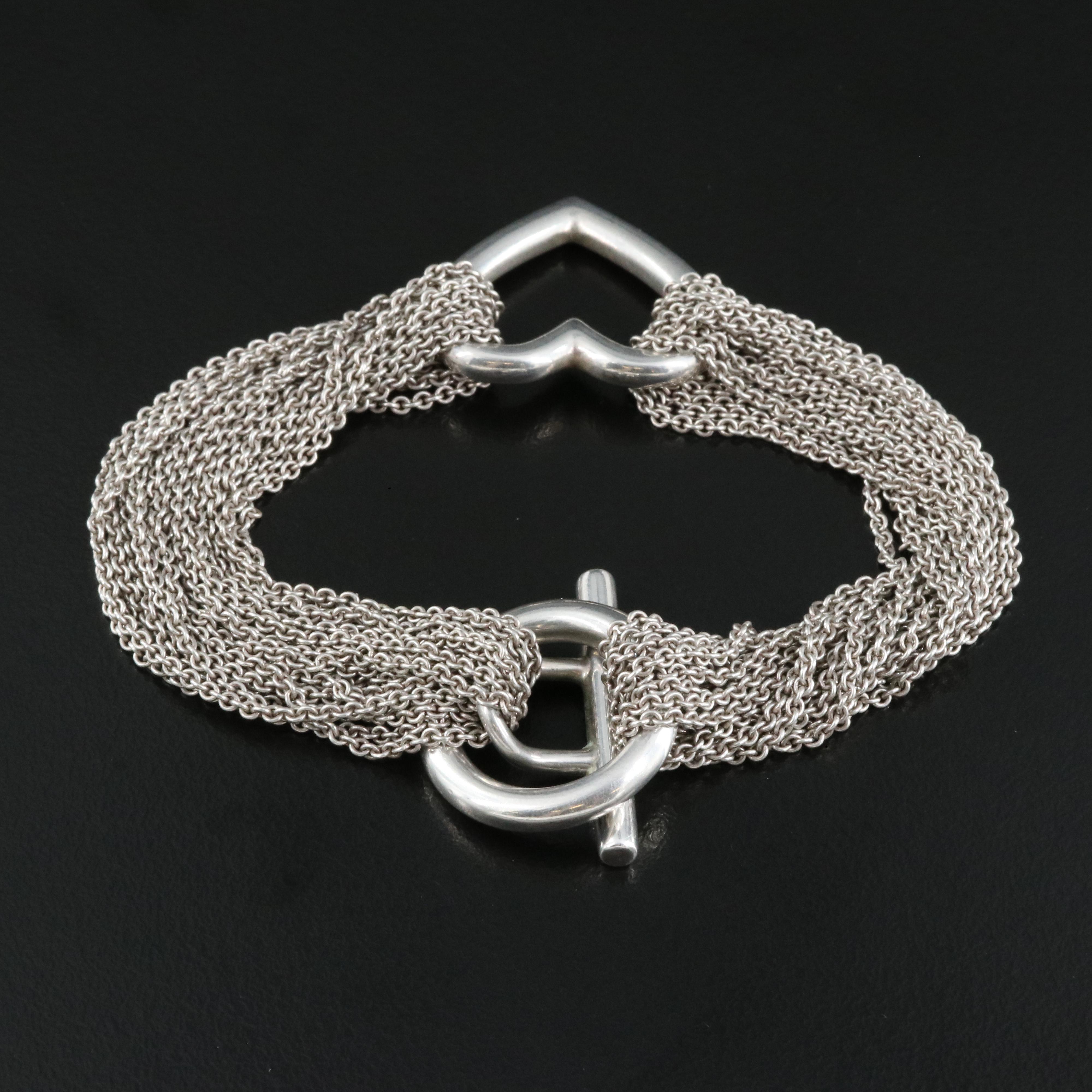 Tiffany & Co. Sterling Multi-Strand Heart Bracelet