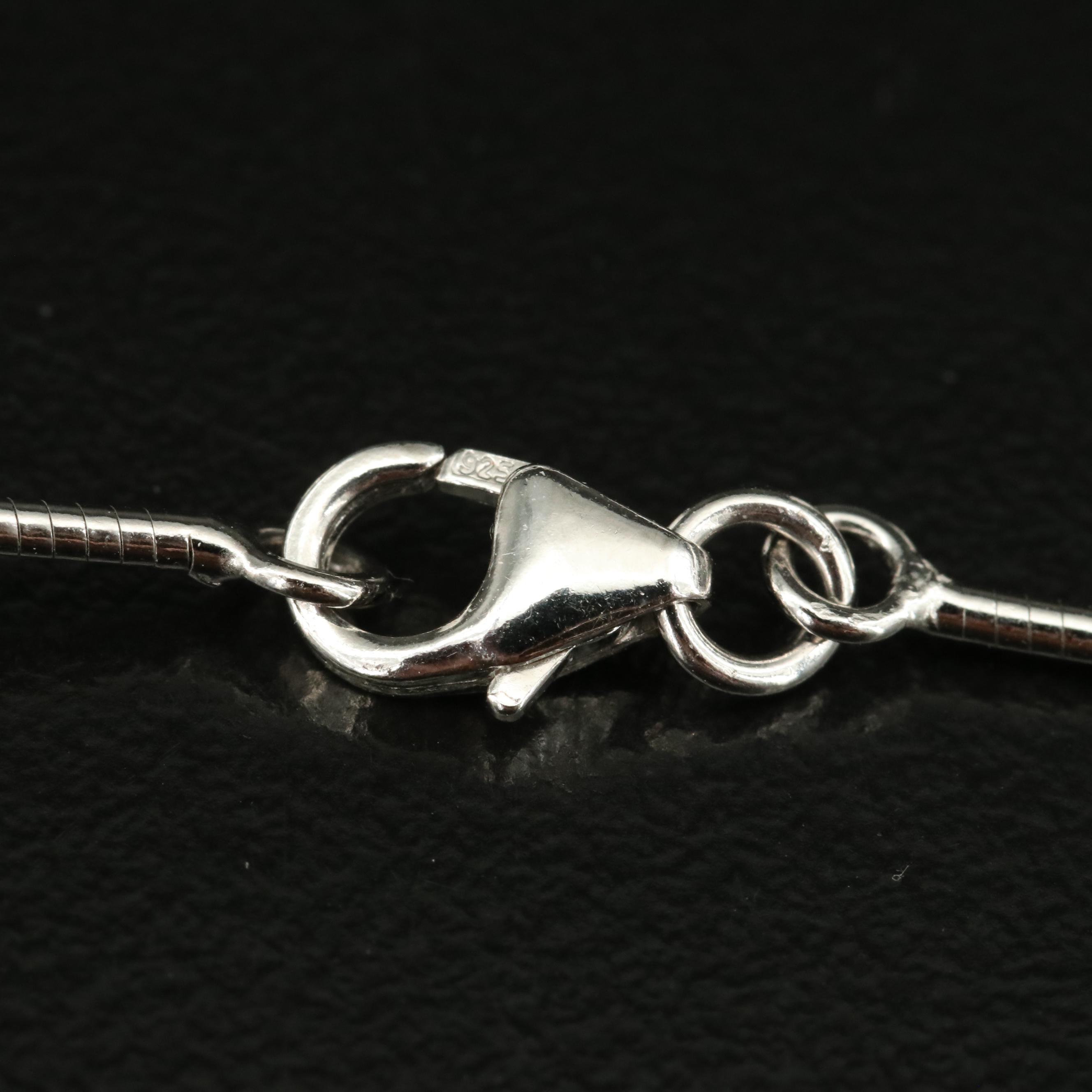 Hermès Pop H Enamel Slide Pendant on Sterling Chain Necklace