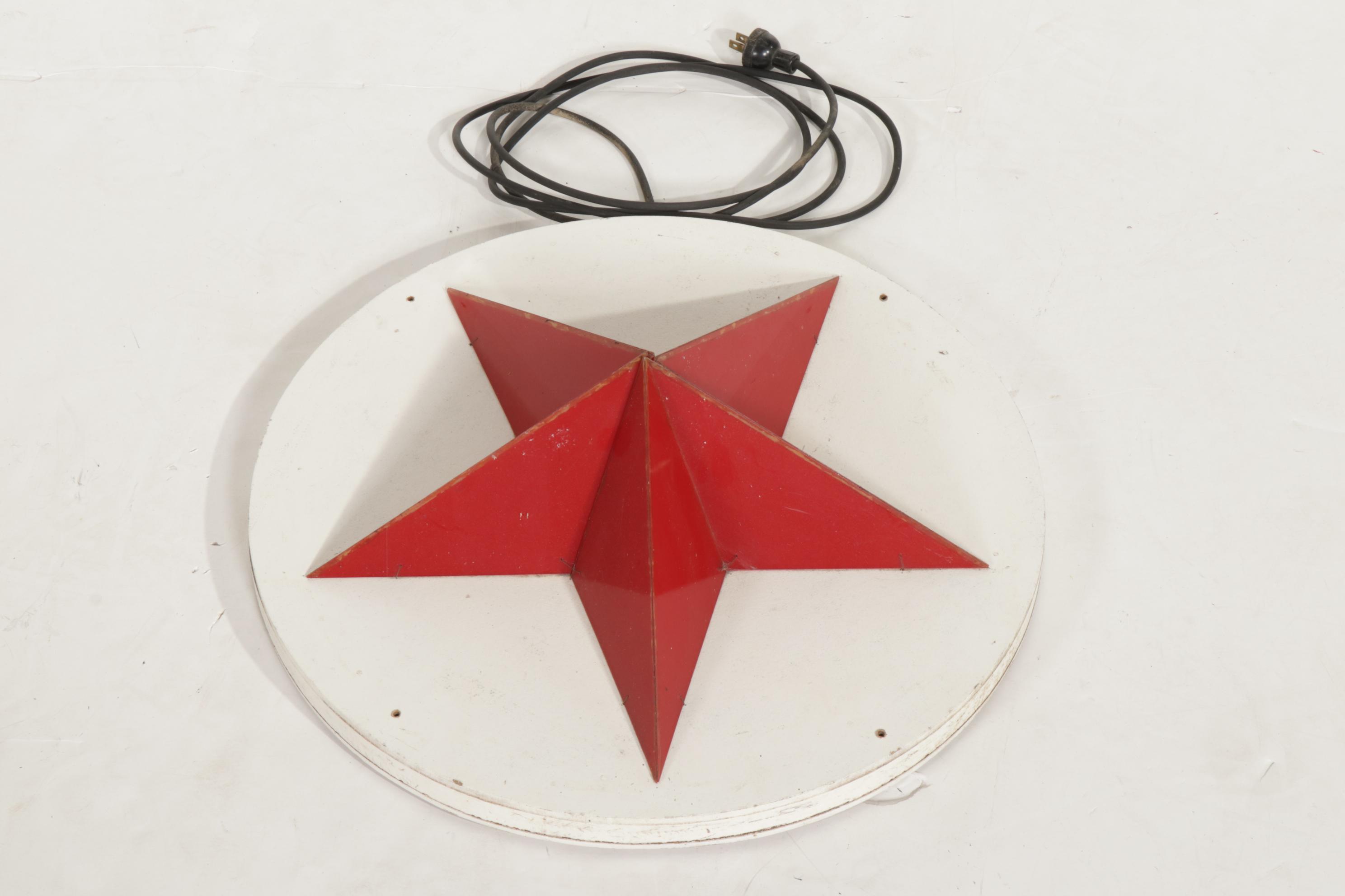 Red Five Point Star Illuminated Wall Hanging