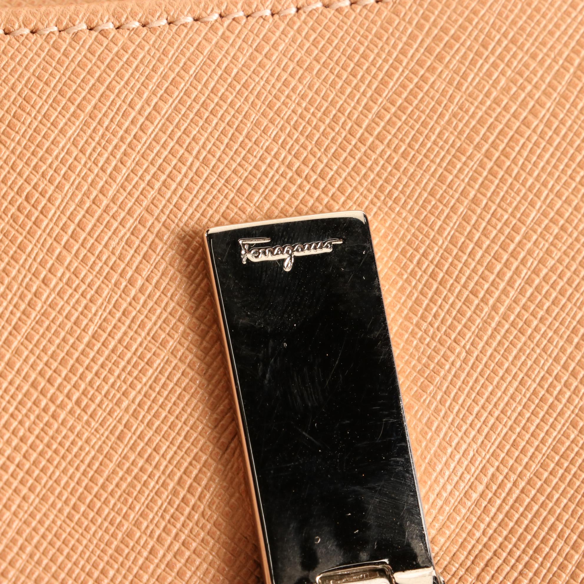 Salvatore Ferragamo Gancini Saffiano Leather Wallet