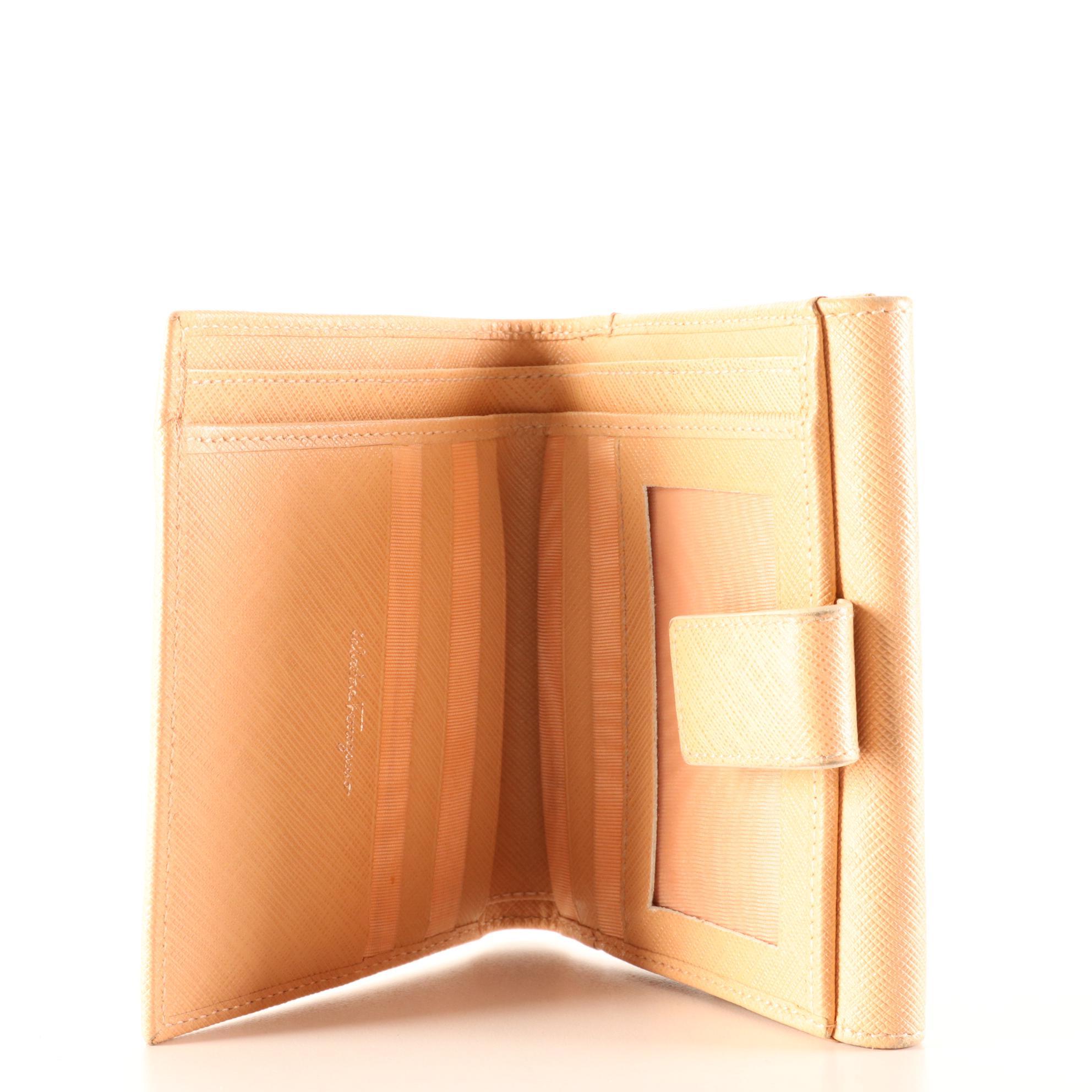 Salvatore Ferragamo Gancini Saffiano Leather Wallet