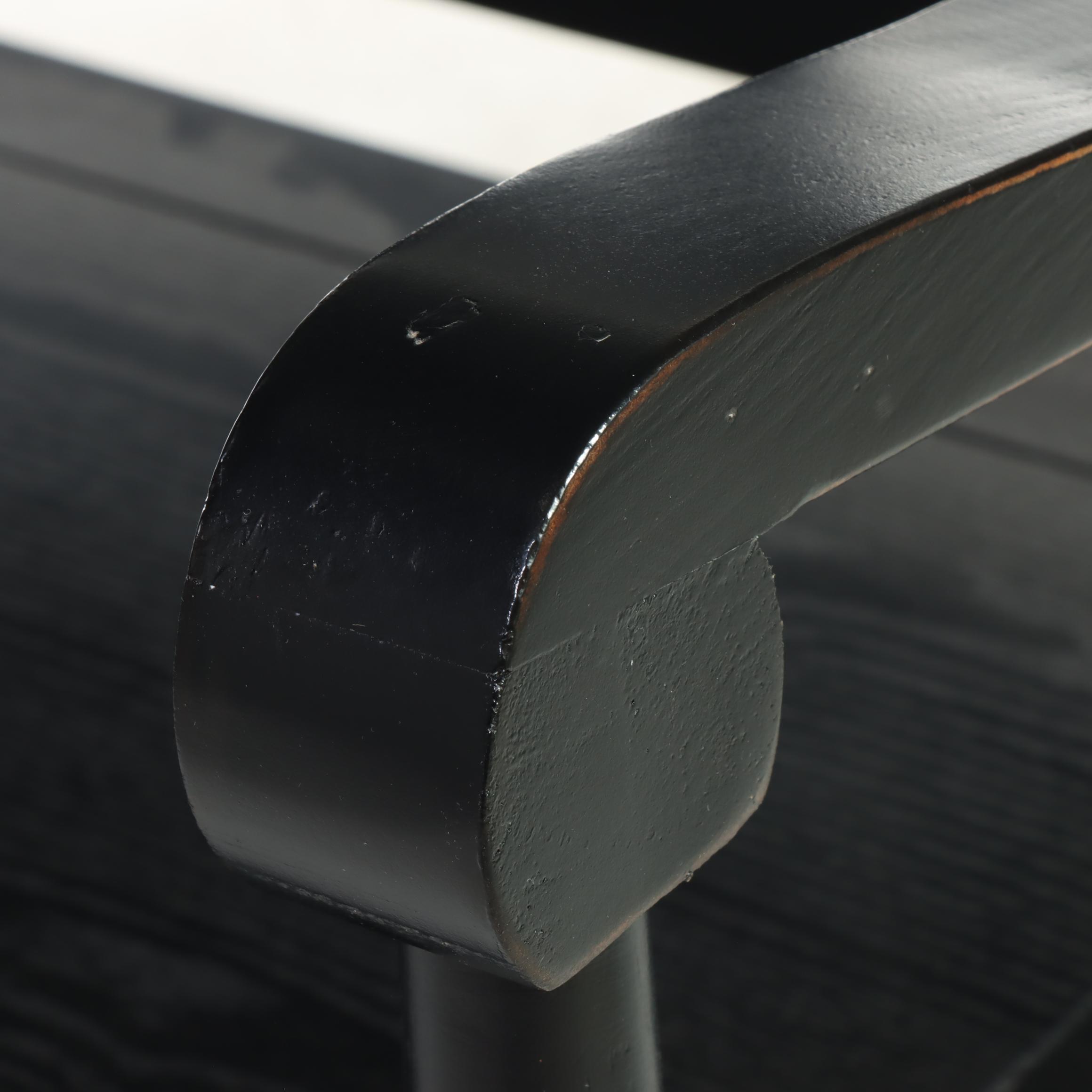 Contemporary Ebonized Wood Settee