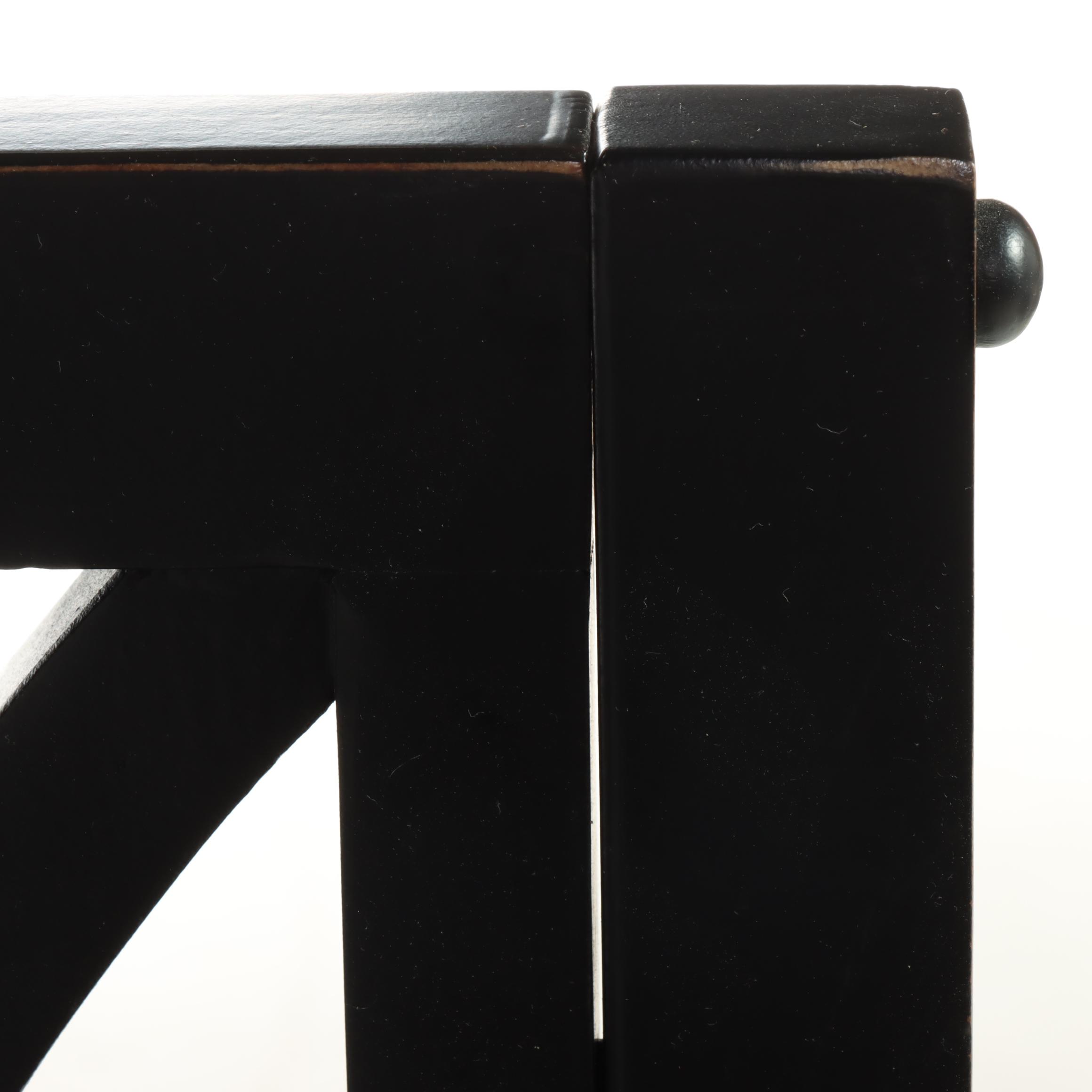 Contemporary Ebonized Wood Settee